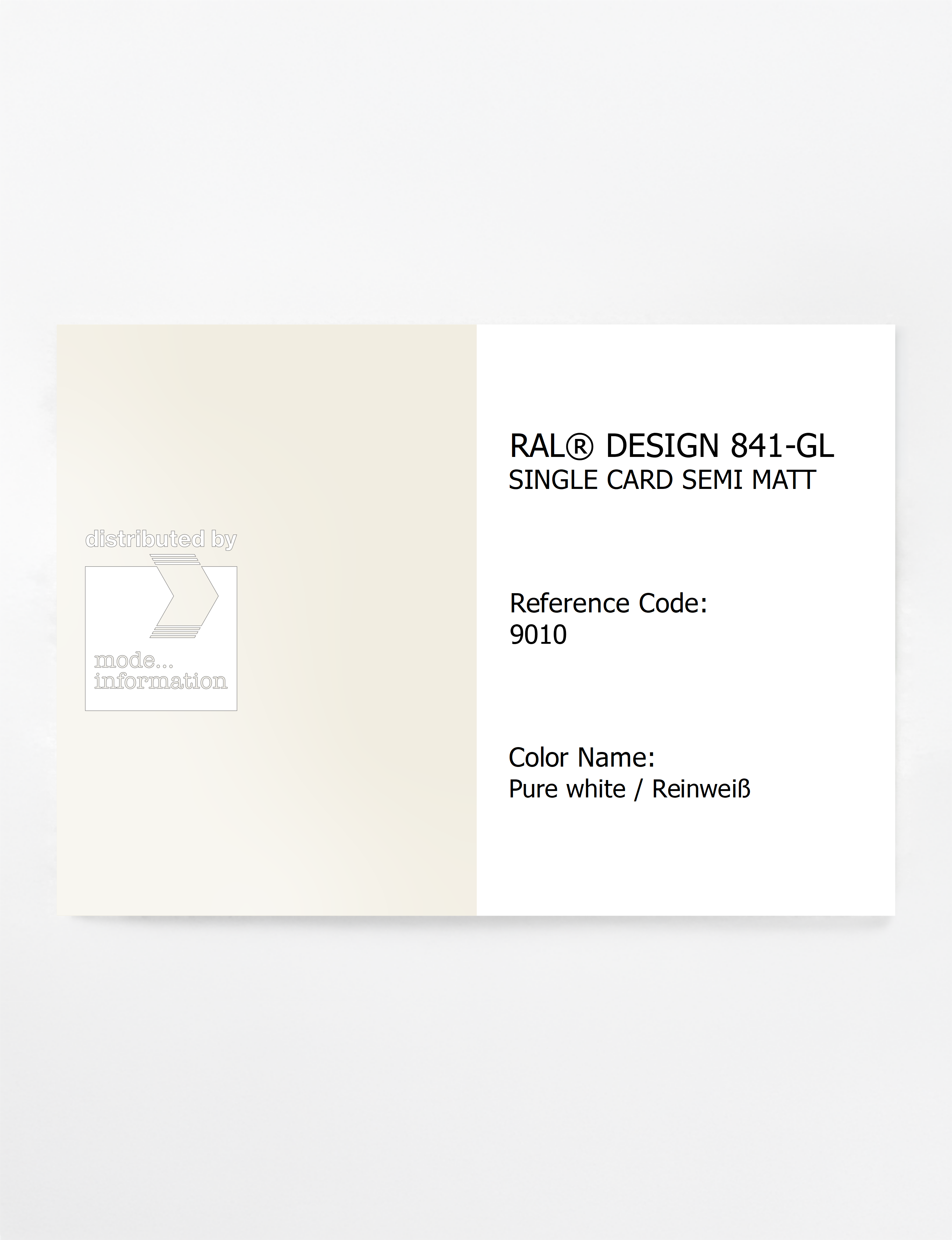 Artikelbild 1 des Artikels “RAL® CLASSIC 841-GL SINGLE CARD 9010 Pure white / Reinweiß “