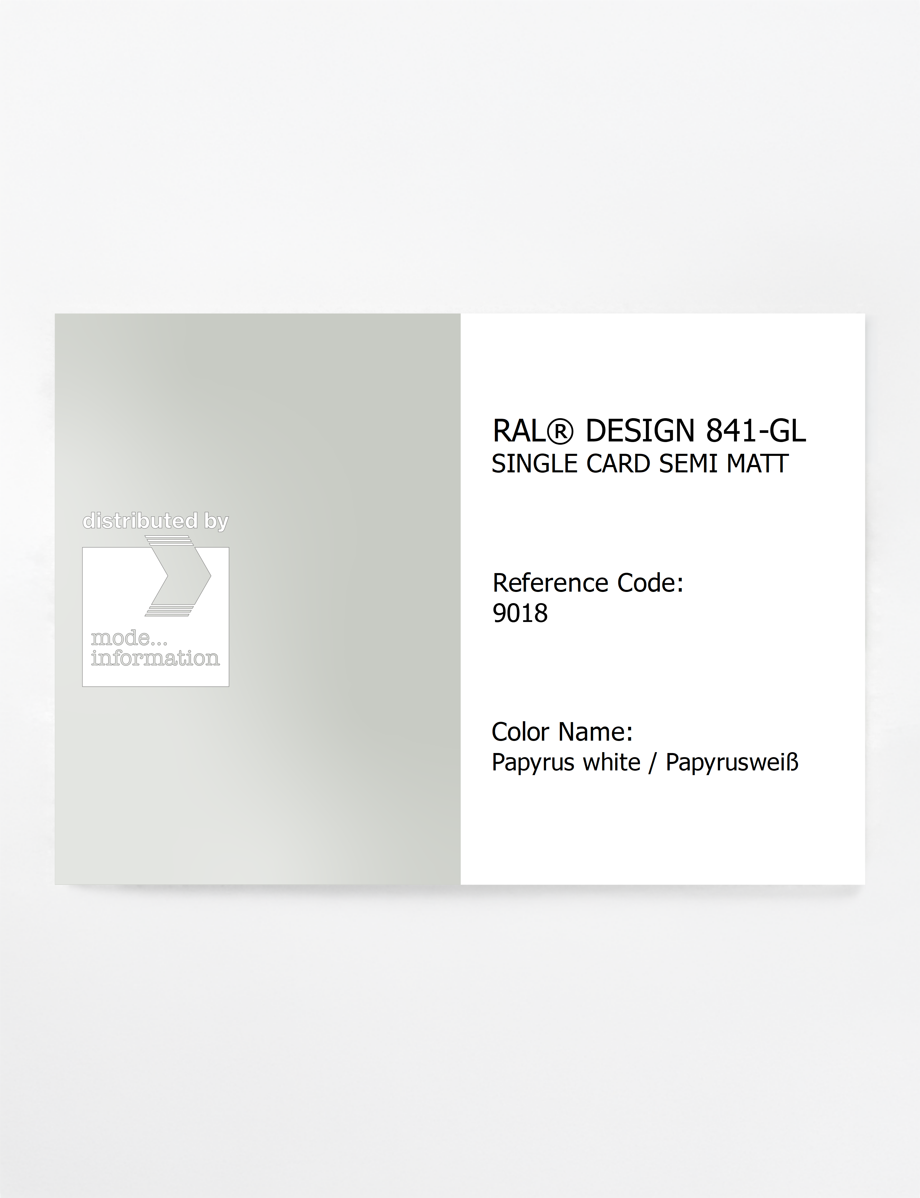 Artikelbild 1 des Artikels “RAL® CLASSIC 841-GL SINGLE CARD 9018 Papyrus white / Papyrusweiß “