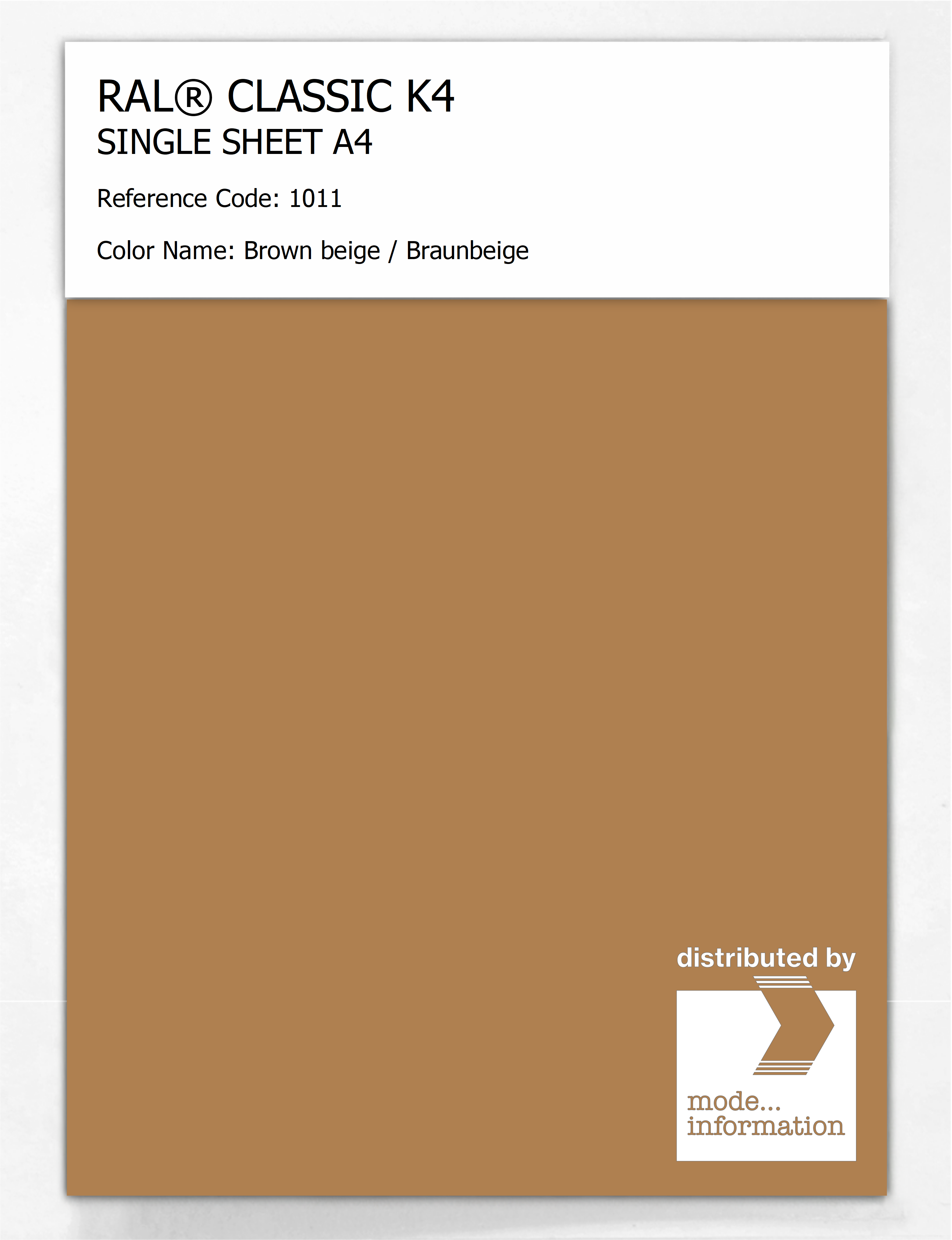 Artikelbild 1 des Artikels “RAL® CLASSIC K4 SHEET SEMI MATT A4 1011 Brown beige / Braunbeige “