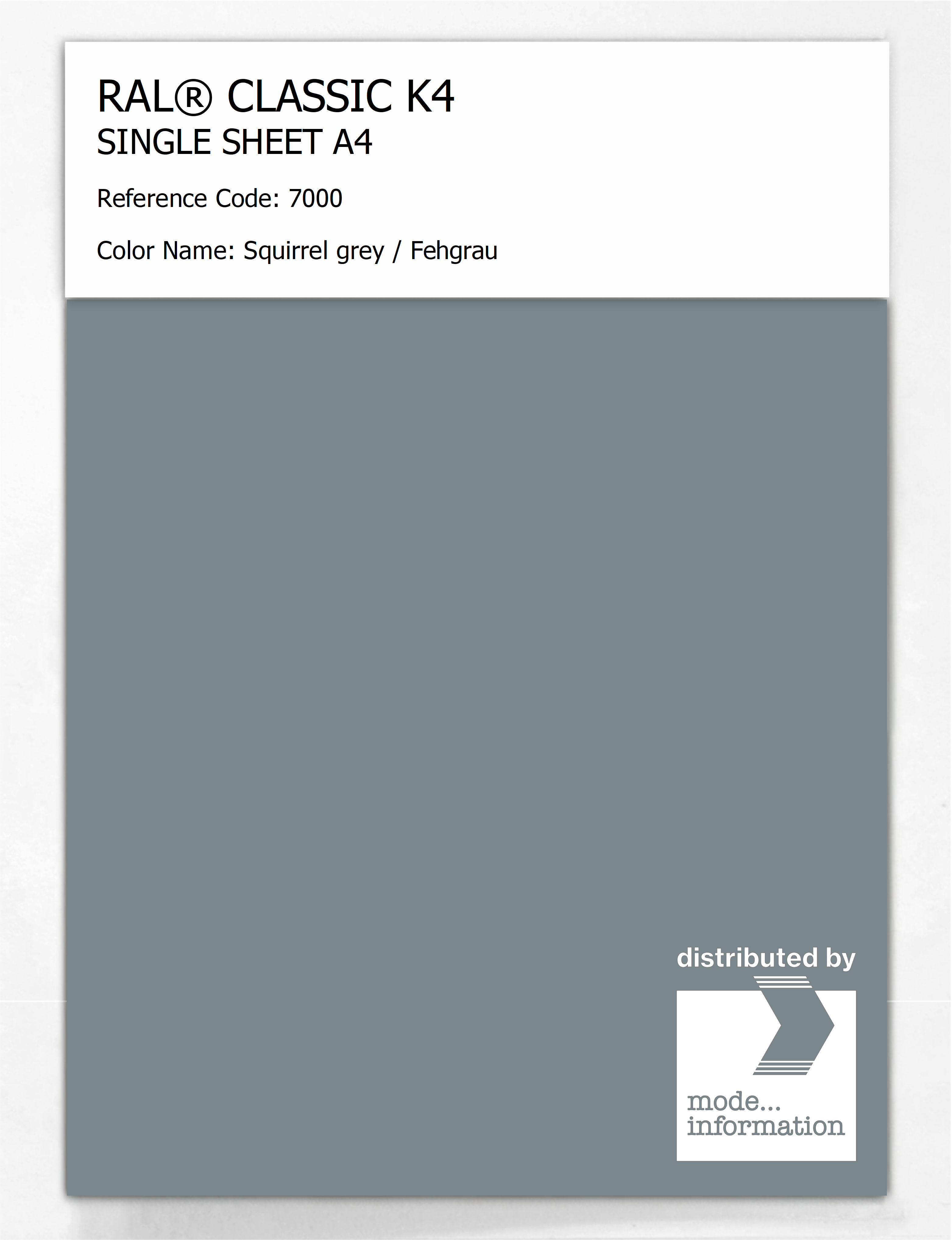 Artikelbild 1 des Artikels “RAL® CLASSIC K4 SHEET SEMI MATT A4 7000 Squirrel grey / Fehgrau “