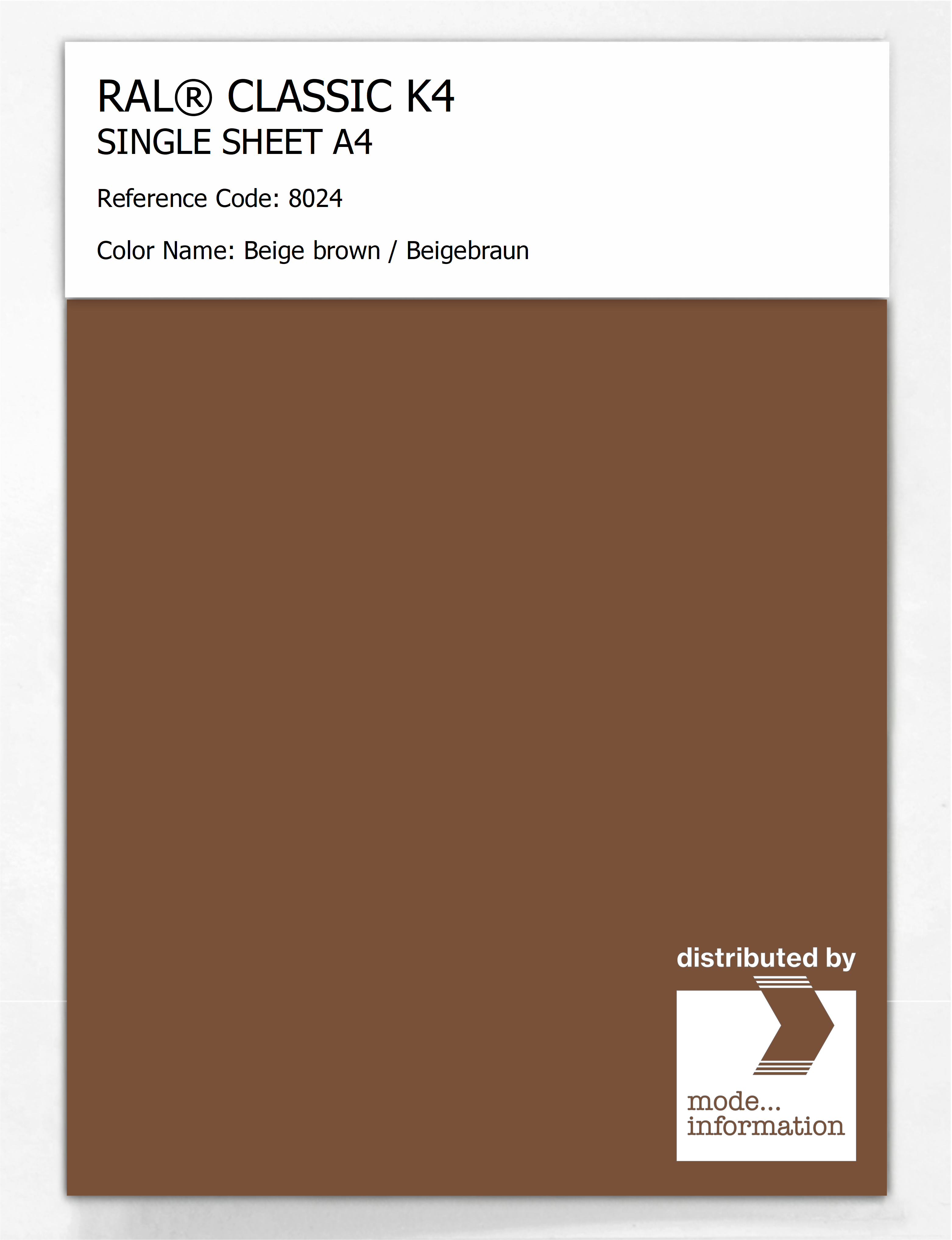 Artikelbild 1 des Artikels “RAL® CLASSIC K4 SHEET SEMI MATT A4 8024 Beige brown / Beigebraun “