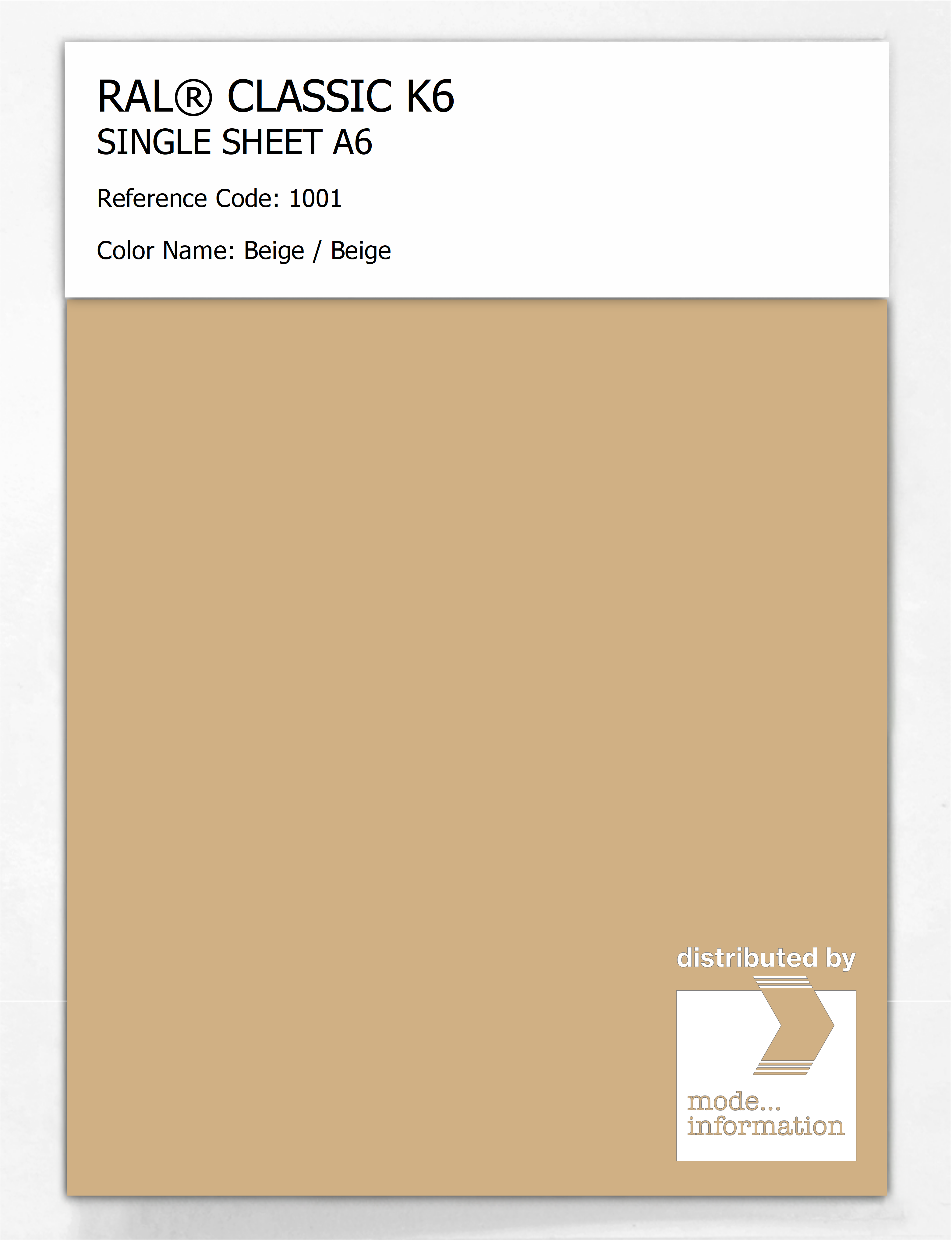 Artikelbild 1 des Artikels “RAL® CLASSIC K6 SHEET SEMI MATT A6 1001 Beige / Beige “