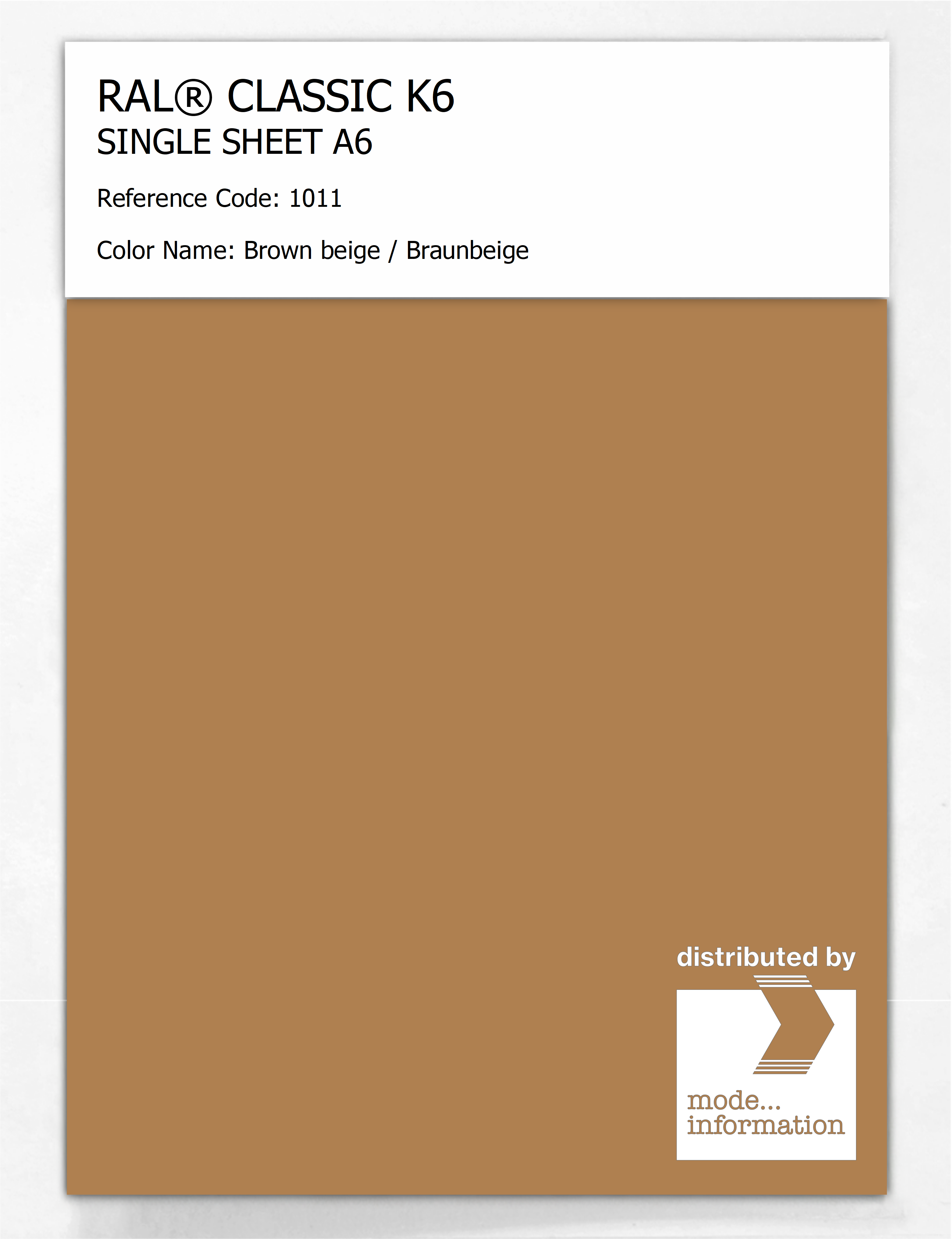 Artikelbild 1 des Artikels “RAL® CLASSIC K6 SHEET SEMI MATT A6 1011 Brown beige / Braunbeige “