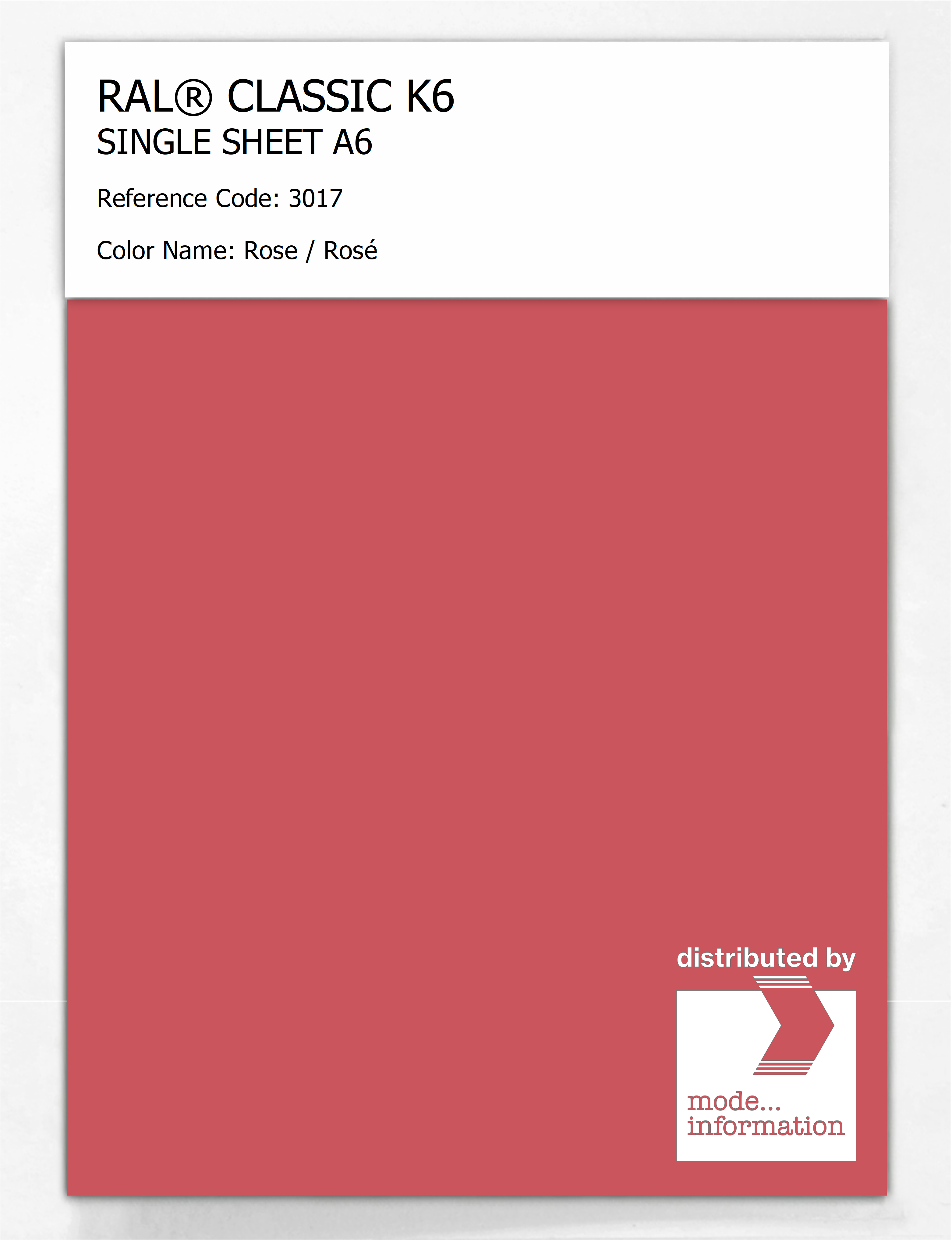 Artikelbild 1 des Artikels “RAL® CLASSIC K6 SHEET SEMI MATT A6 3017 Rose / Rosé “