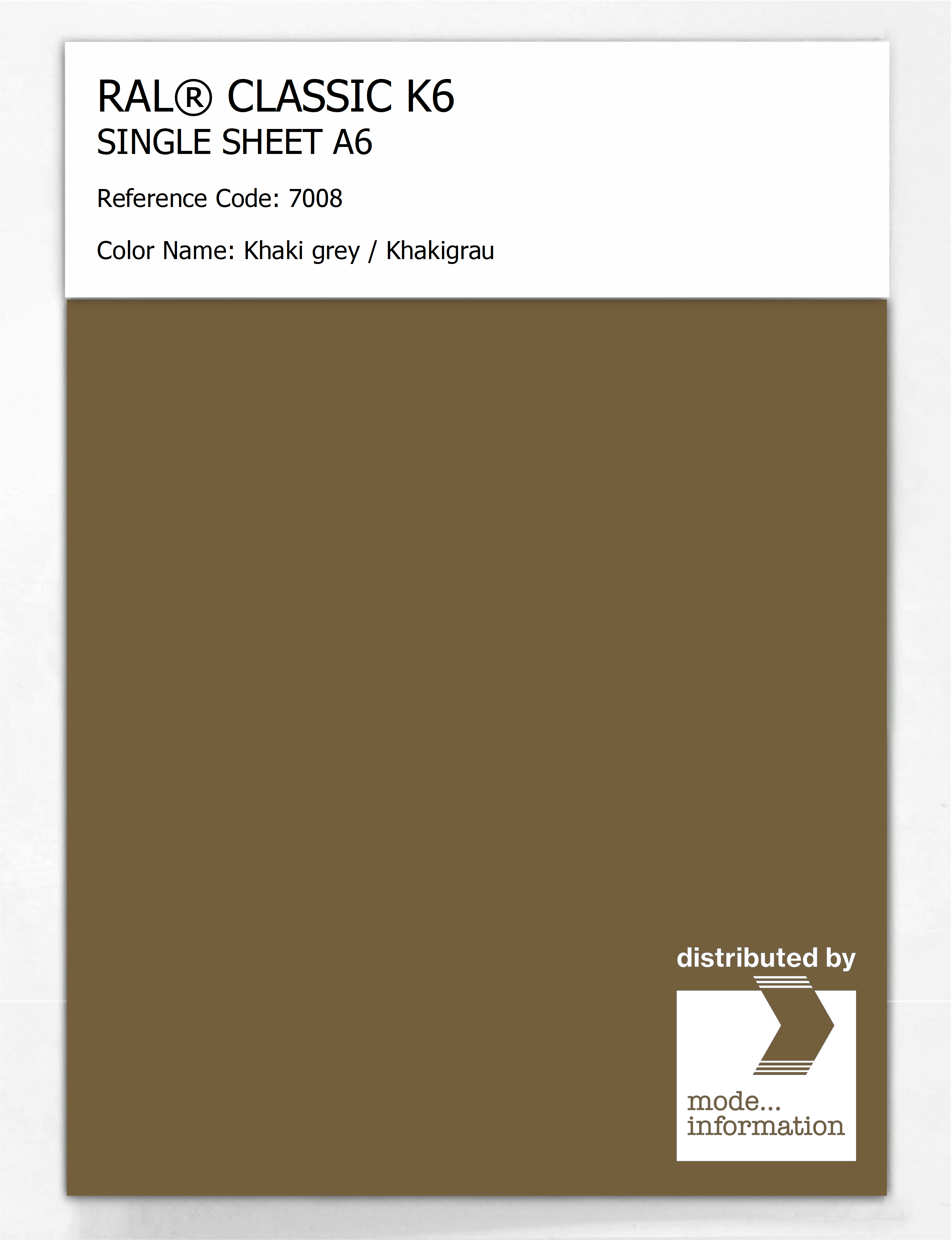 Artikelbild 1 des Artikels “RAL® CLASSIC K6 SHEET SEMI MATT A6 7008 Khaki grey / Khakigrau “