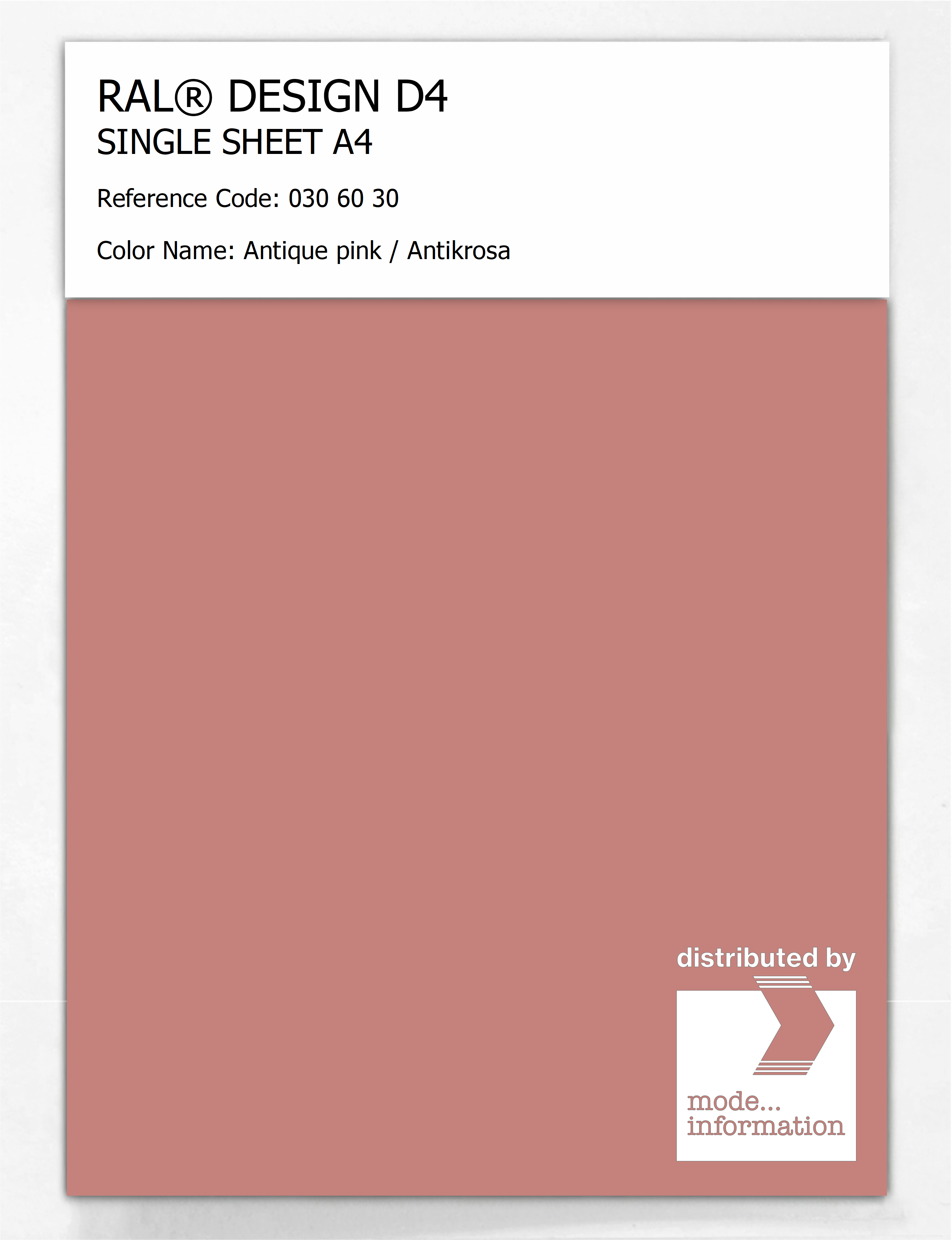 Artikelbild 1 des Artikels “RAL® DESIGN D4 SINGLE SHEET A4 030 60 30 Antique pink / Antikrosa “