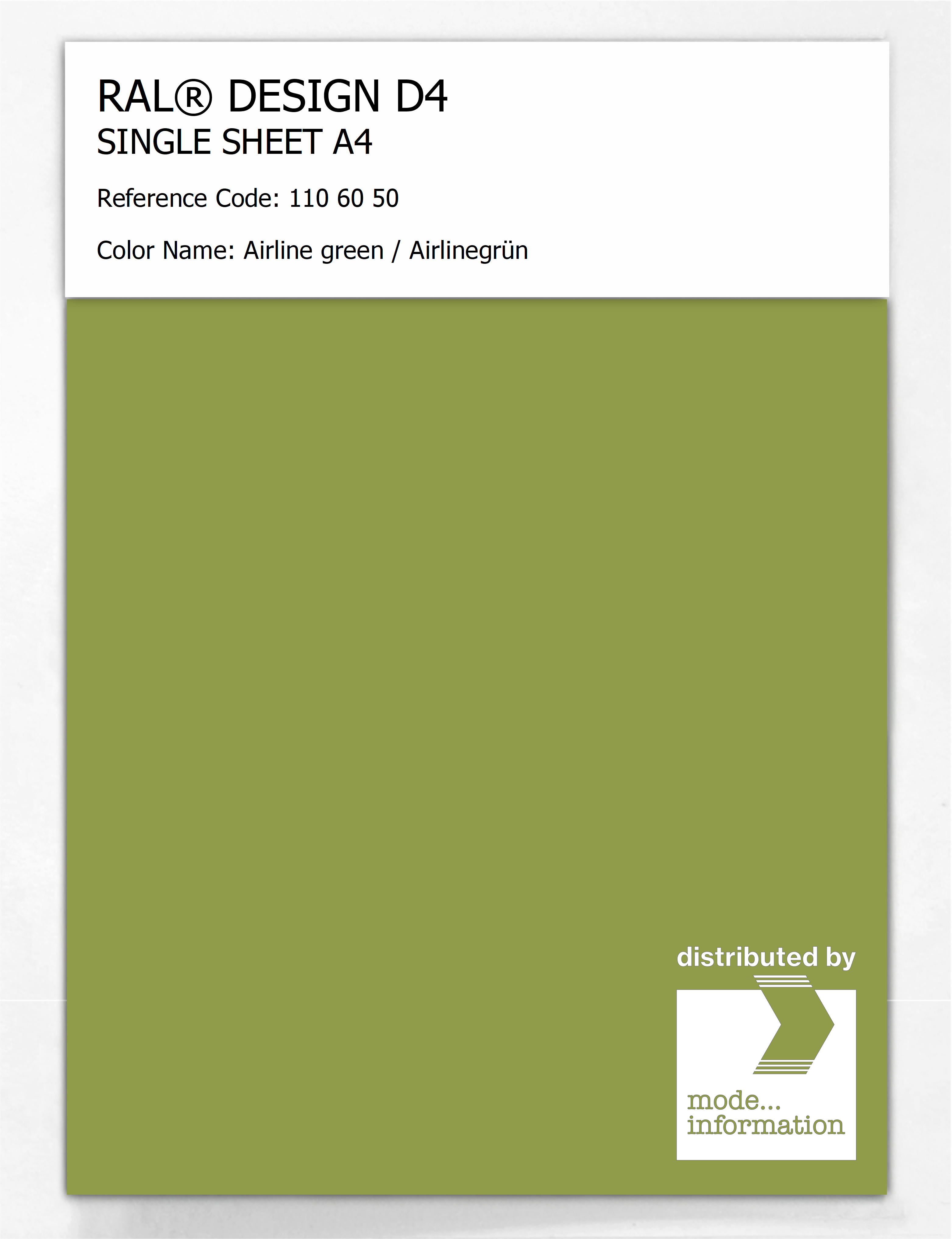 Artikelbild 1 des Artikels “RAL® DESIGN D4 SINGLE SHEET A4 110 60 50 Airline green / Airlinegrün “