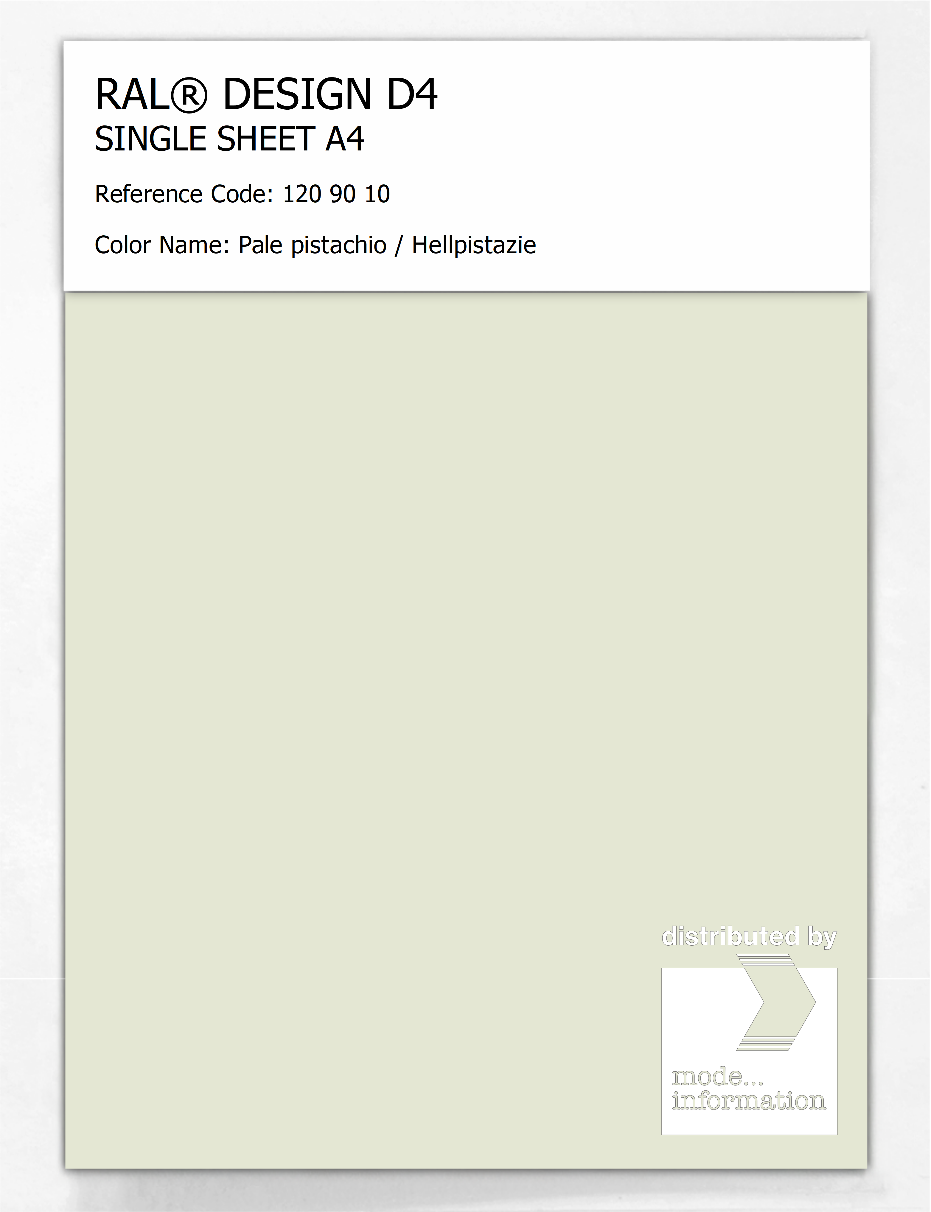 Artikelbild 1 des Artikels “RAL® DESIGN D4 SINGLE SHEET A4 120 90 10 Pale pistachio / Hellpistazie “