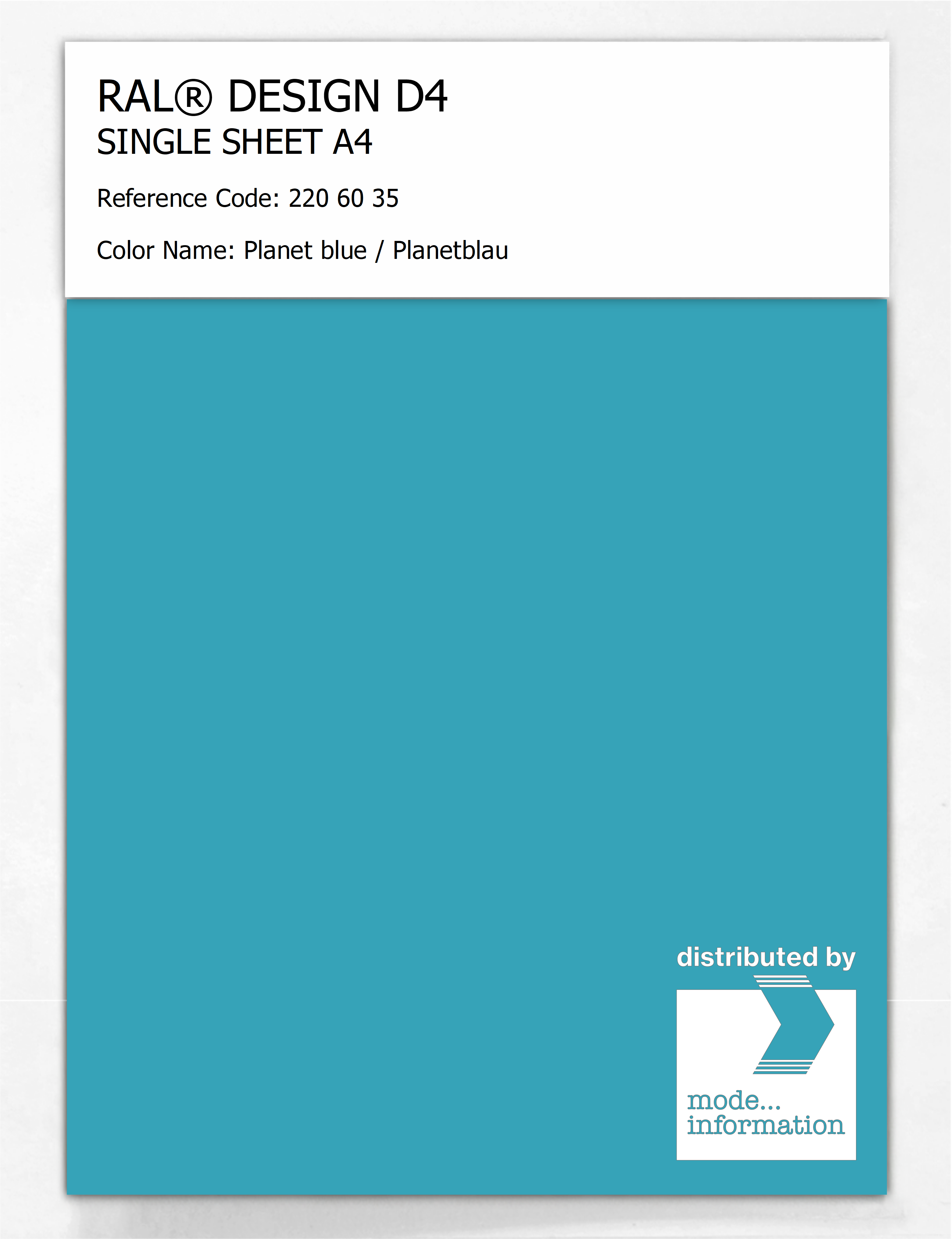 Artikelbild 1 des Artikels “RAL® DESIGN D4 SINGLE SHEET A4 220 60 35 Planet blue / Planetblau “
