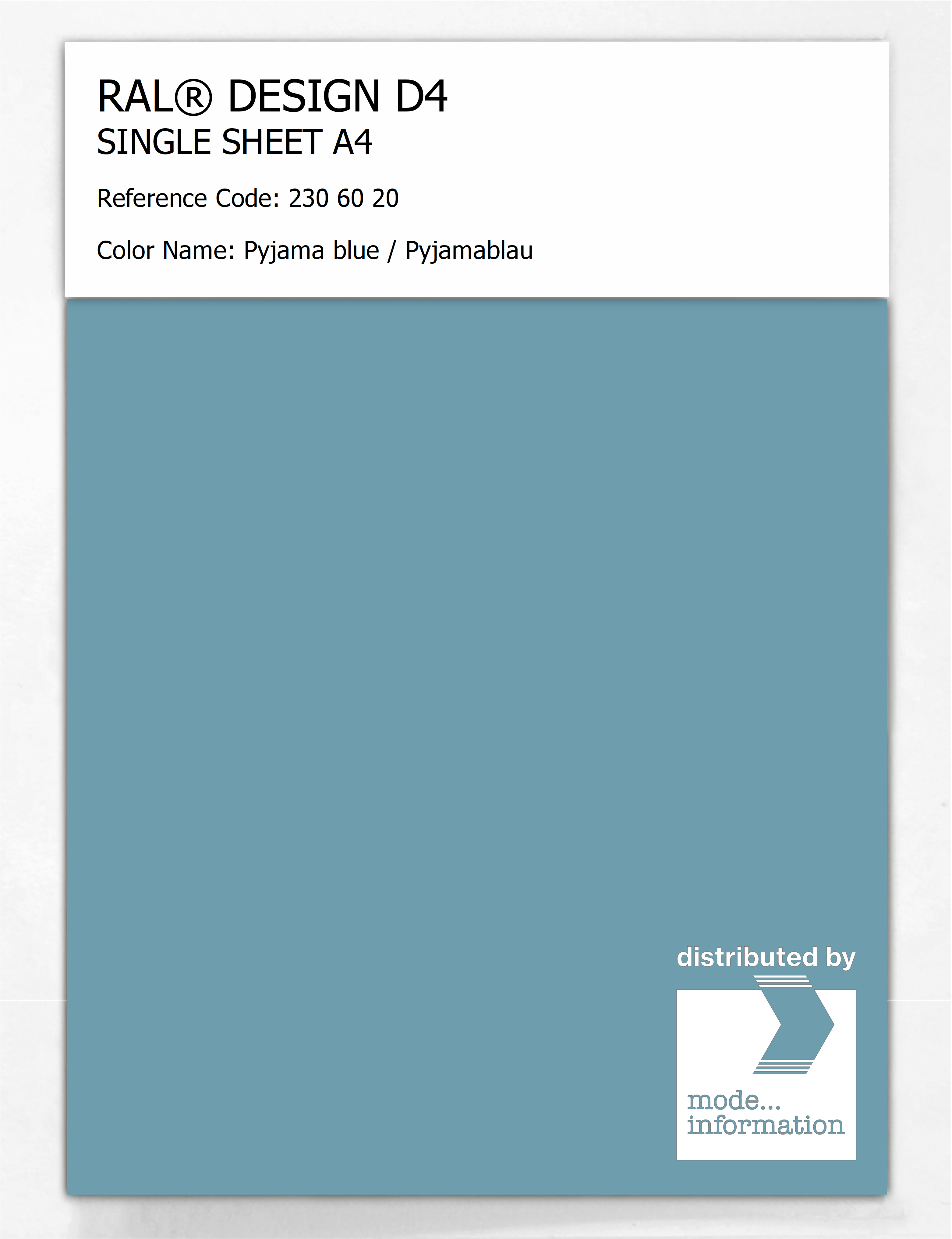 Artikelbild 1 des Artikels “RAL® DESIGN D4 SINGLE SHEET A4 230 60 20 Pyjama blue / Pyjamablau “