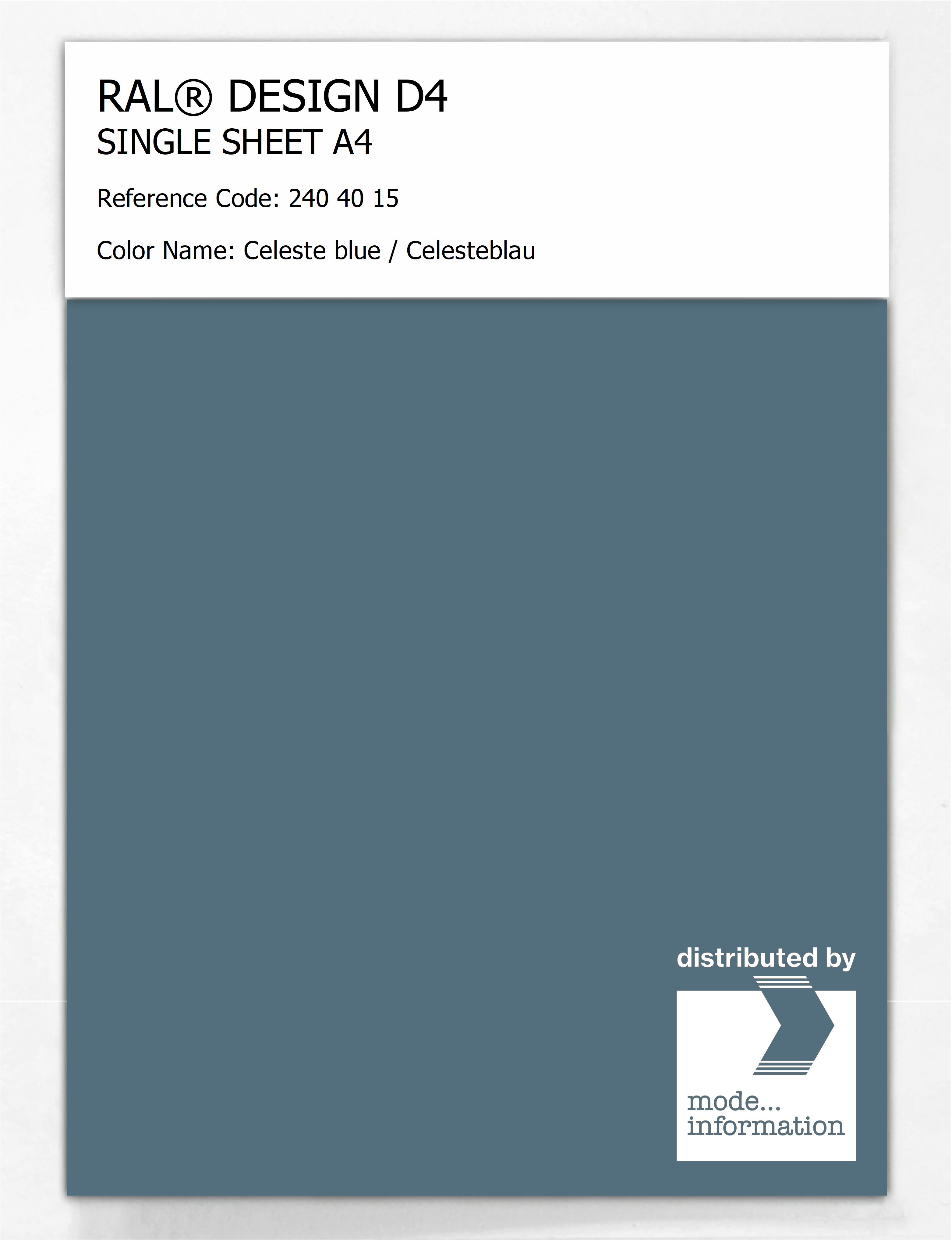 Artikelbild 1 des Artikels “RAL® DESIGN D4 SINGLE SHEET A4 240 40 15 Celeste blue / Celesteblau “