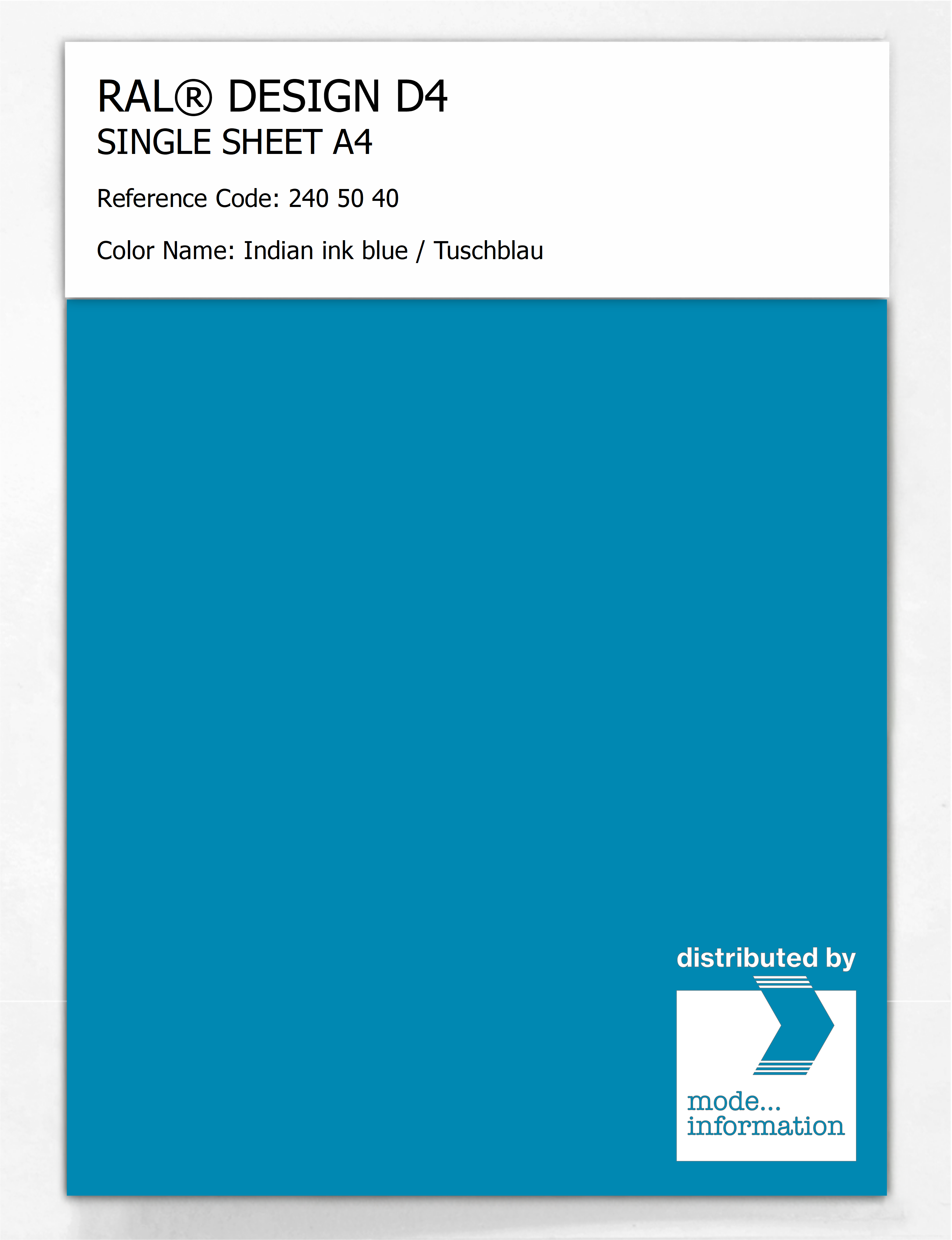 Artikelbild 1 des Artikels “RAL® DESIGN D4 SINGLE SHEET A4 240 50 40 Indian ink blue / Tuschblau “