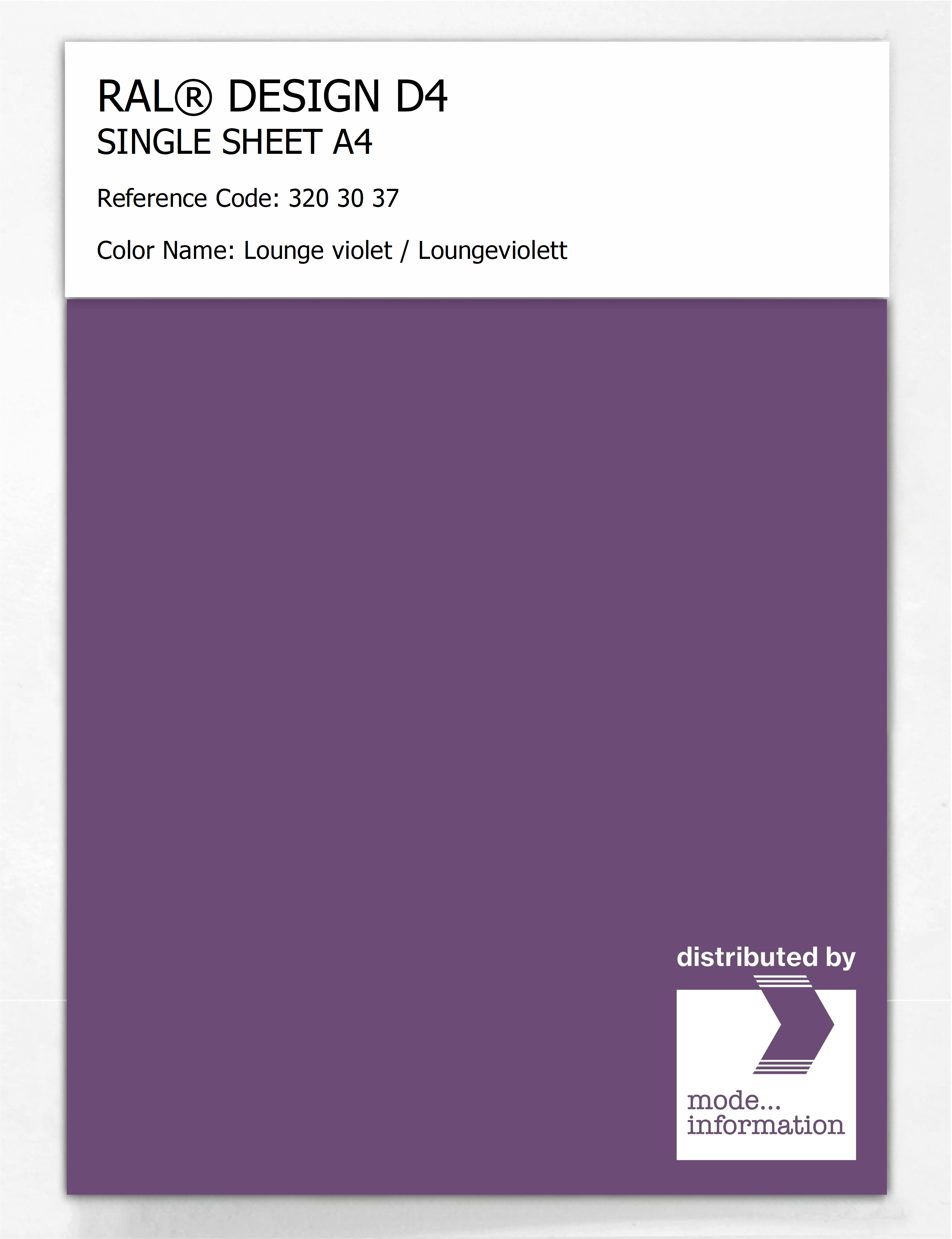 Artikelbild 1 des Artikels “RAL® DESIGN D4 SINGLE SHEET A4 320 30 37 Lounge violet / Loungeviolett “