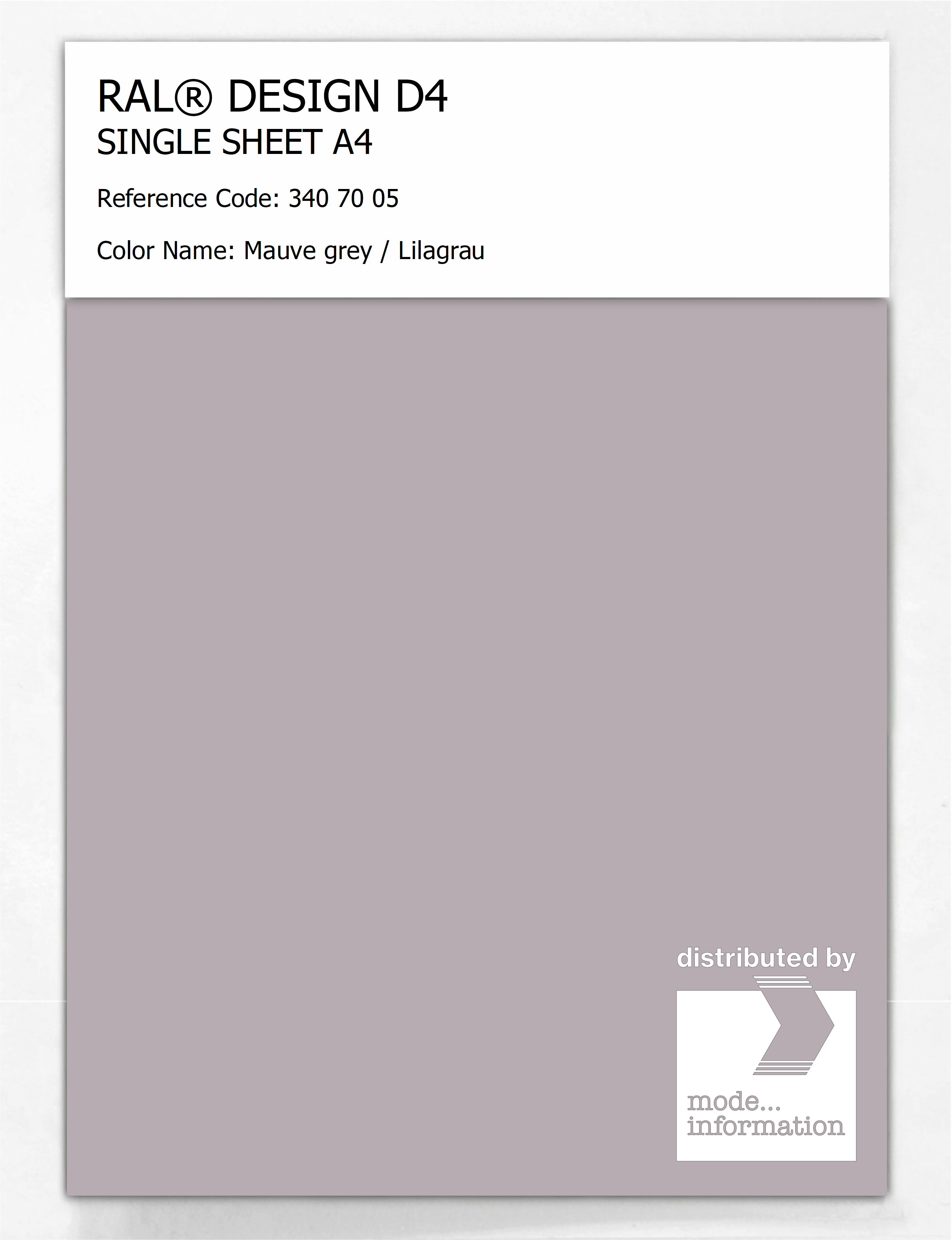 Artikelbild 1 des Artikels “RAL® DESIGN D4 SINGLE SHEET A4 340 70 05 Mauve grey / Lilagrau “