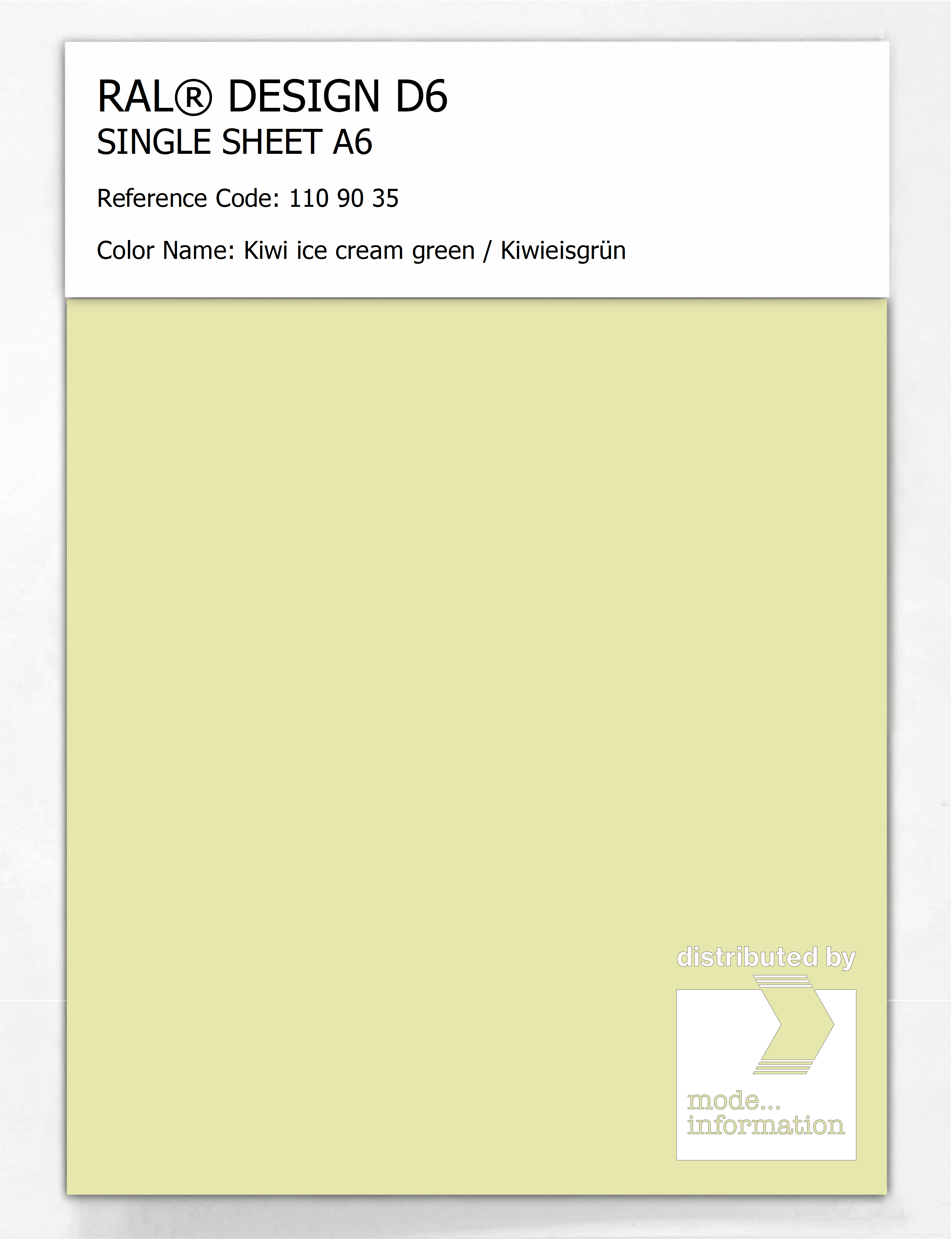 Artikelbild 1 des Artikels “RAL® DESIGN D6 SINGLE SHEET A6 110 90 35 Kiwi ice cream green / Kiwieisgrün “