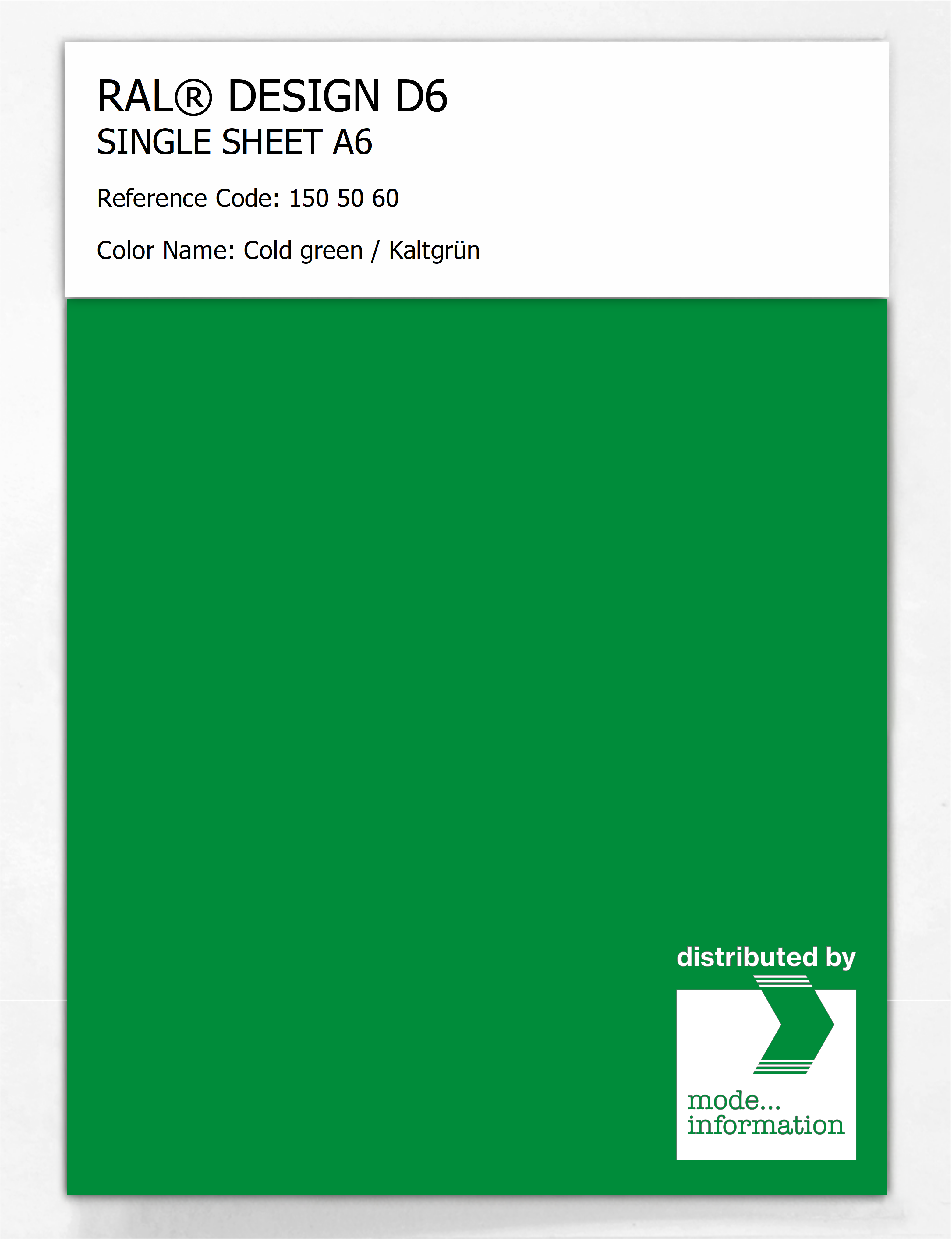 Artikelbild 1 des Artikels “RAL® DESIGN D6 SINGLE SHEET A6 150 50 60 Cold green / Kaltgrün “