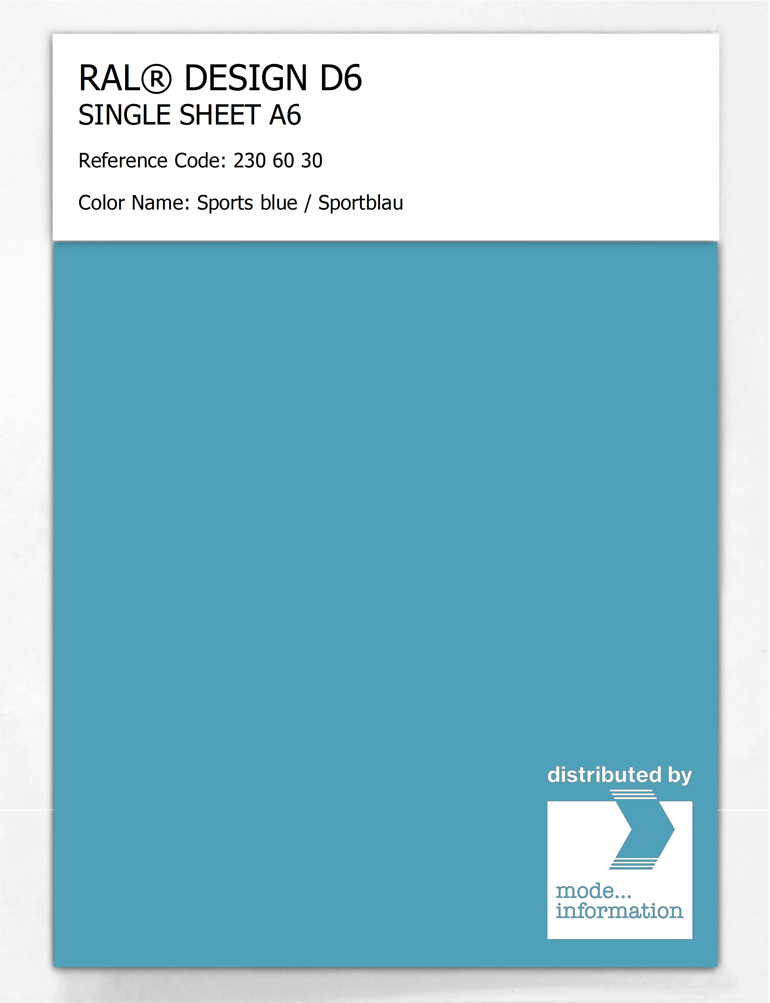 Artikelbild 1 des Artikels “RAL® DESIGN D6 SINGLE SHEET A6 230 60 30 Sports blue / Sportblau “