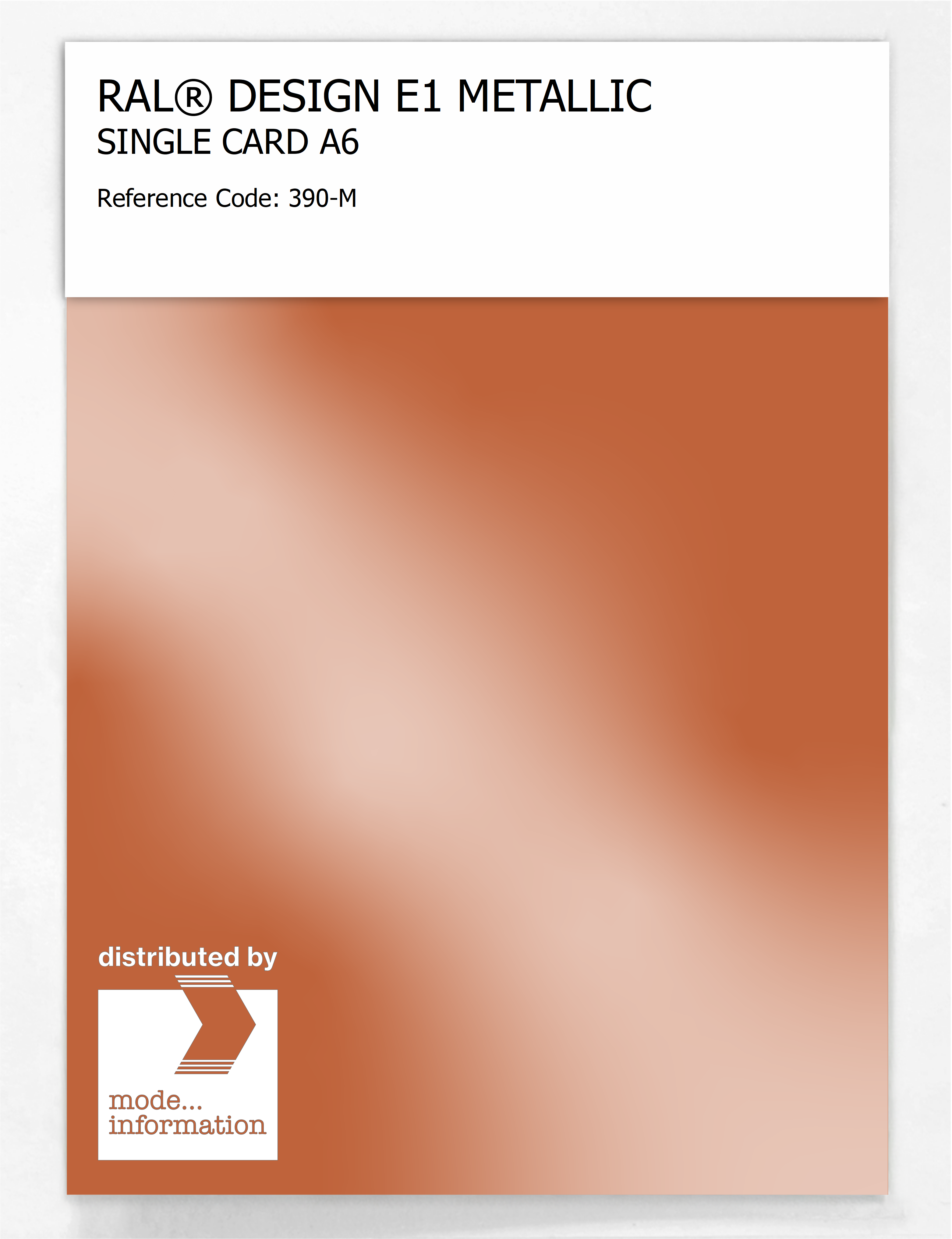 Product image 1 of the product “RAL® EFFECT E1 SINGLE CARD 300 SERIES 390-M METALLIC ”