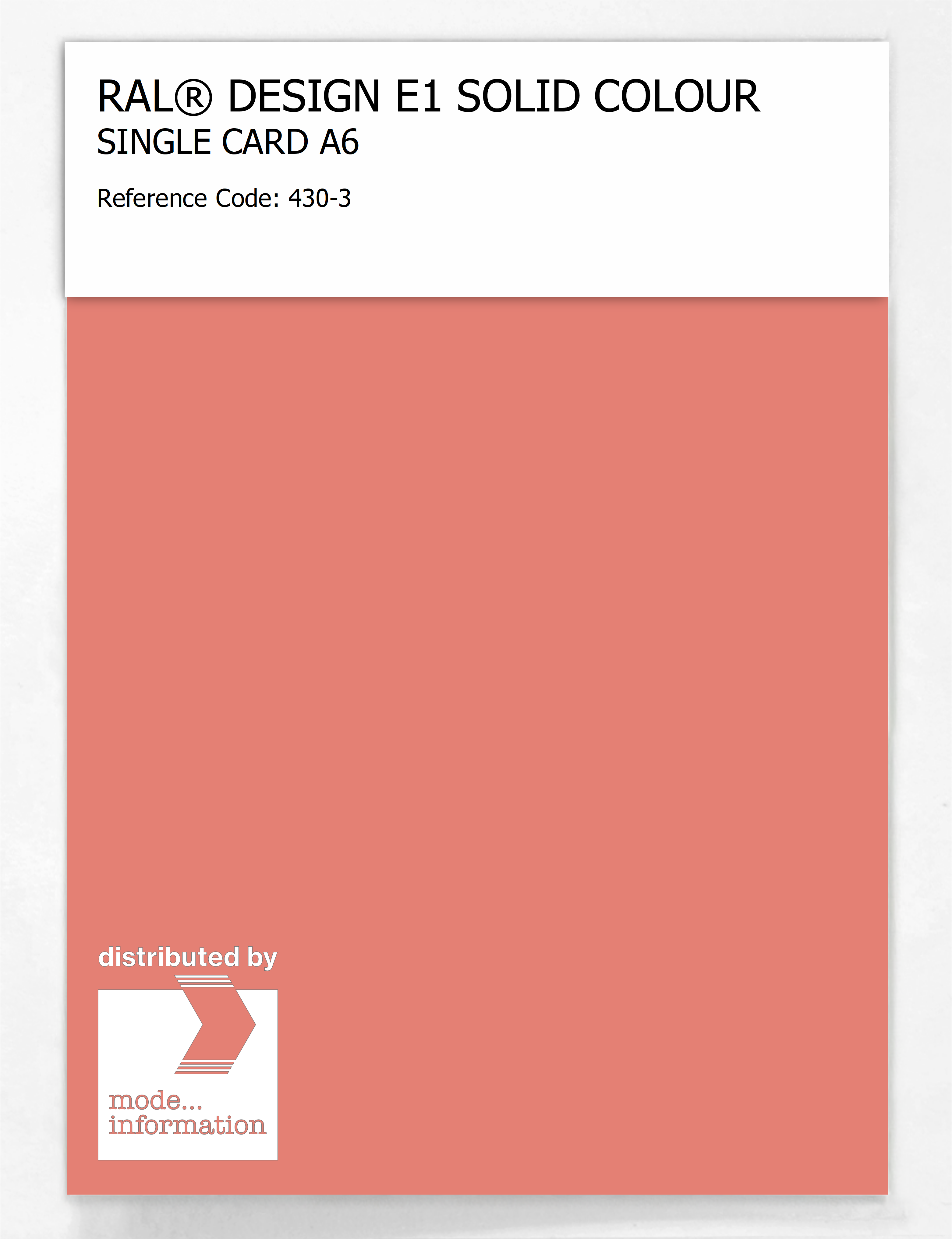 Artikelbild 1 des Artikels “RAL® EFFECT E1 SINGLE CARD 400 SERIES 430-3 “
