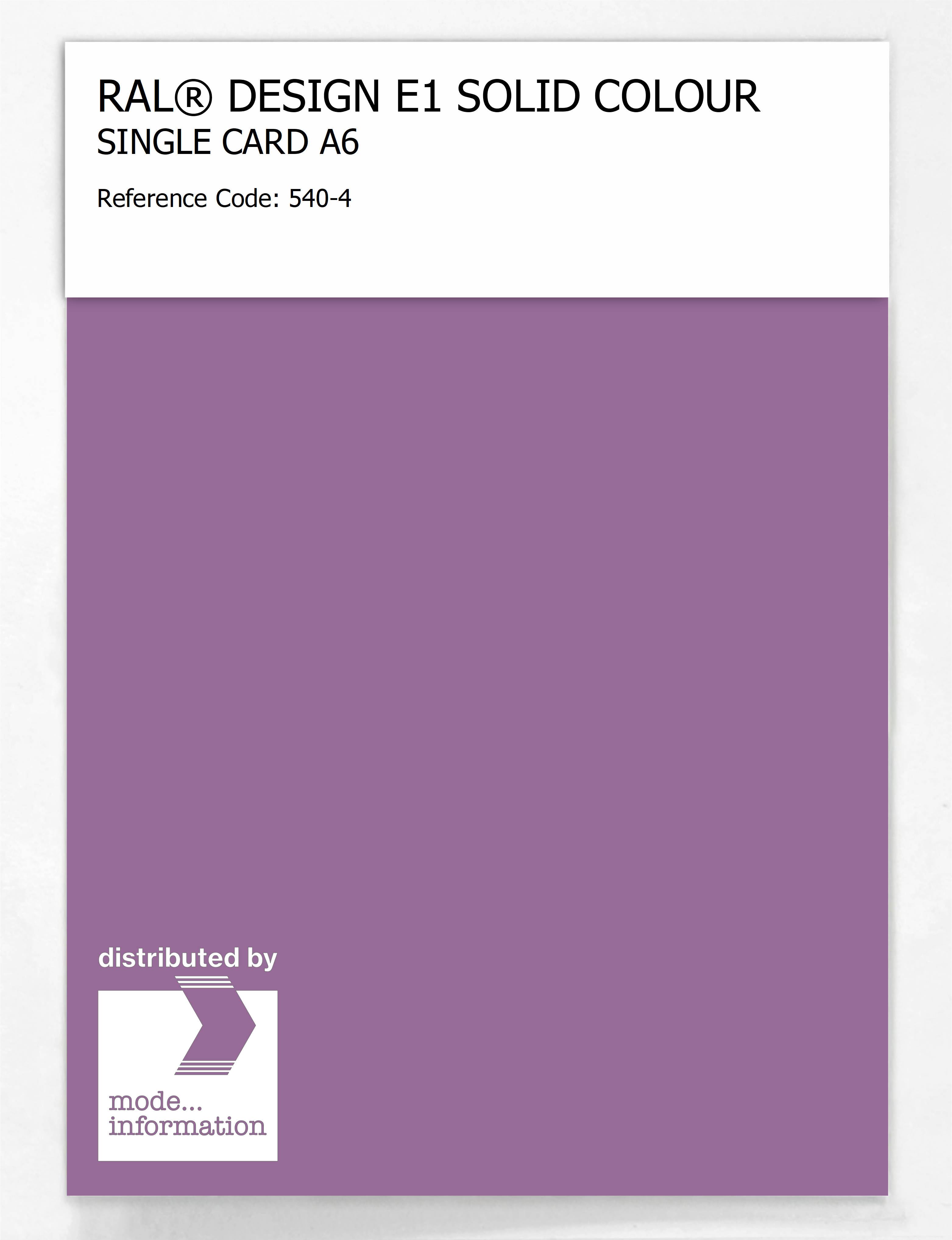 Product image 1 of the product “RAL® EFFECT E1 SINGLE CARD 500 SERIES 540-4 ”