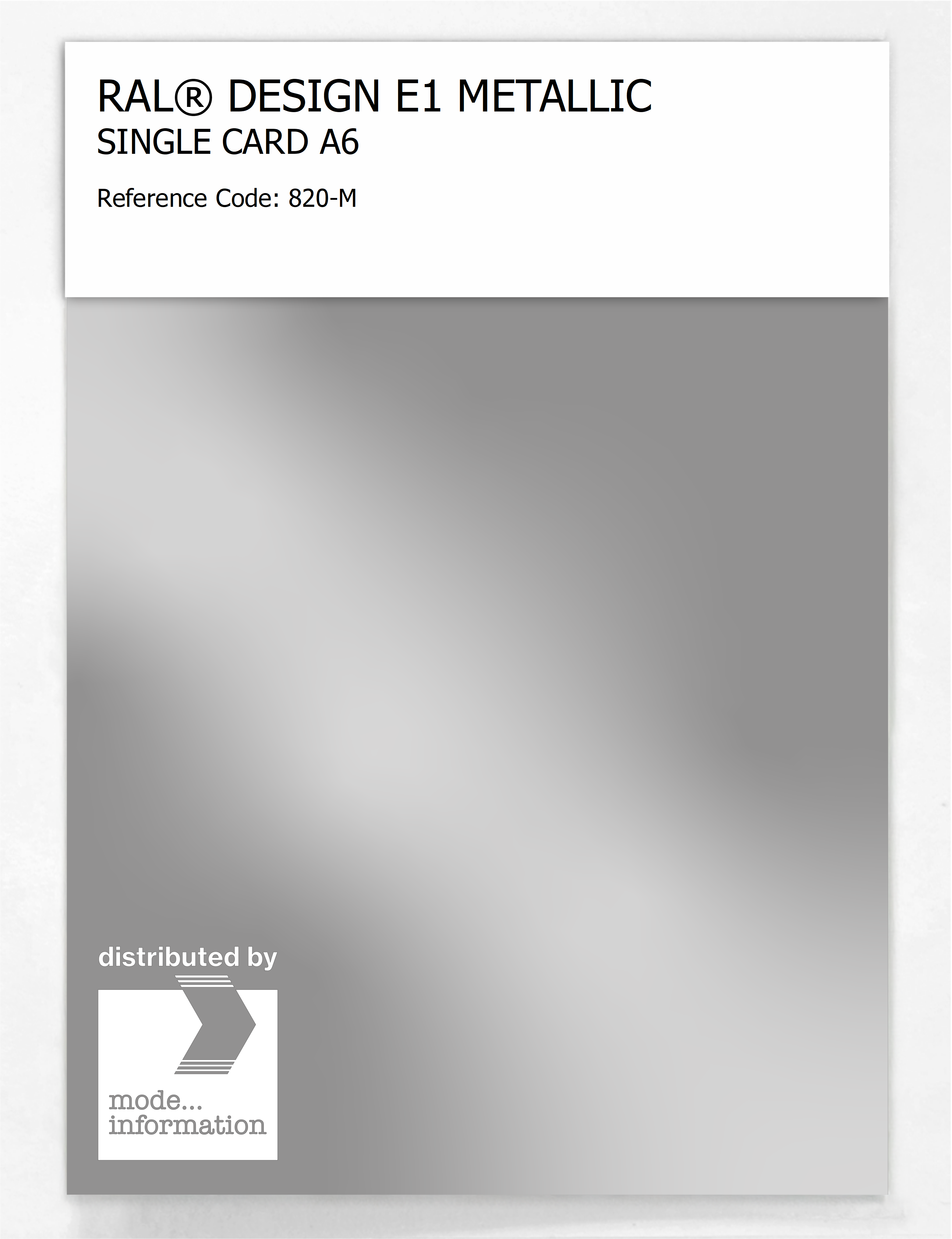 Artikelbild 1 des Artikels “RAL® EFFECT E1 SINGLE CARD 800 SERIES 820-M METALLIC “