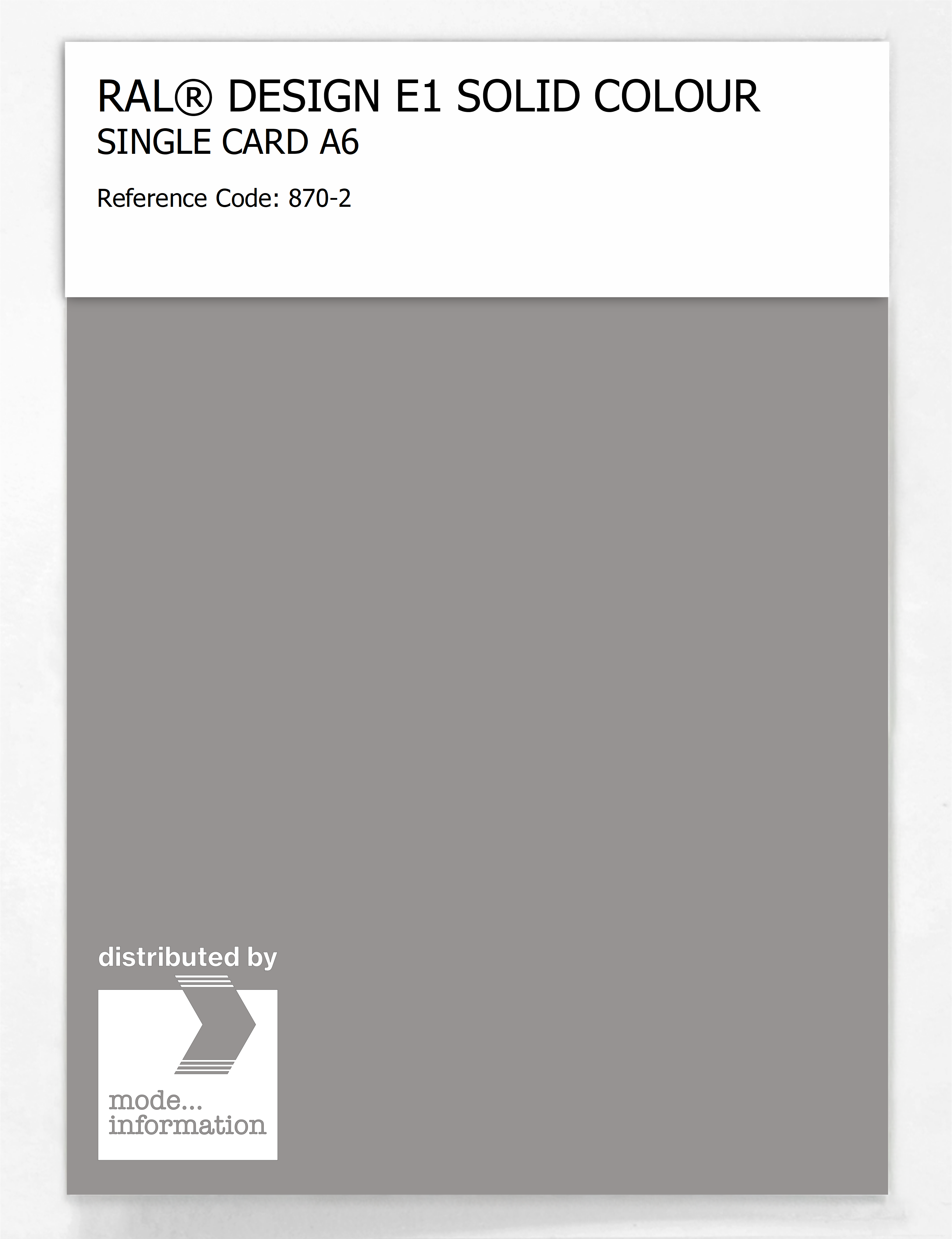 Product image 1 of the product “RAL® EFFECT E1 SINGLE CARD 800 SERIES 870-2 ”