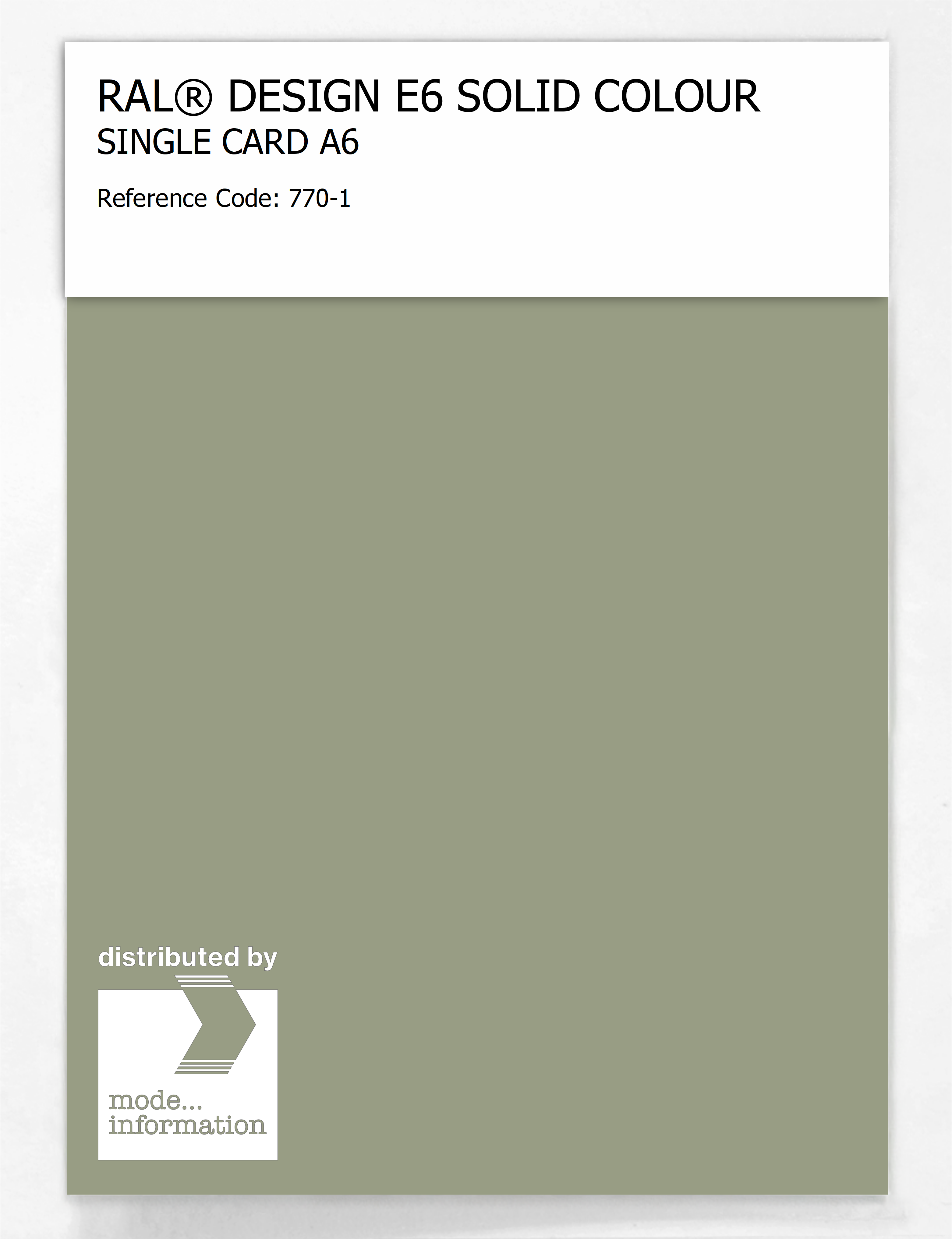 Product image 1 of the product “RAL® EFFECT E6 SINGLE SHEET 700 SERIES A6 770-1 ”