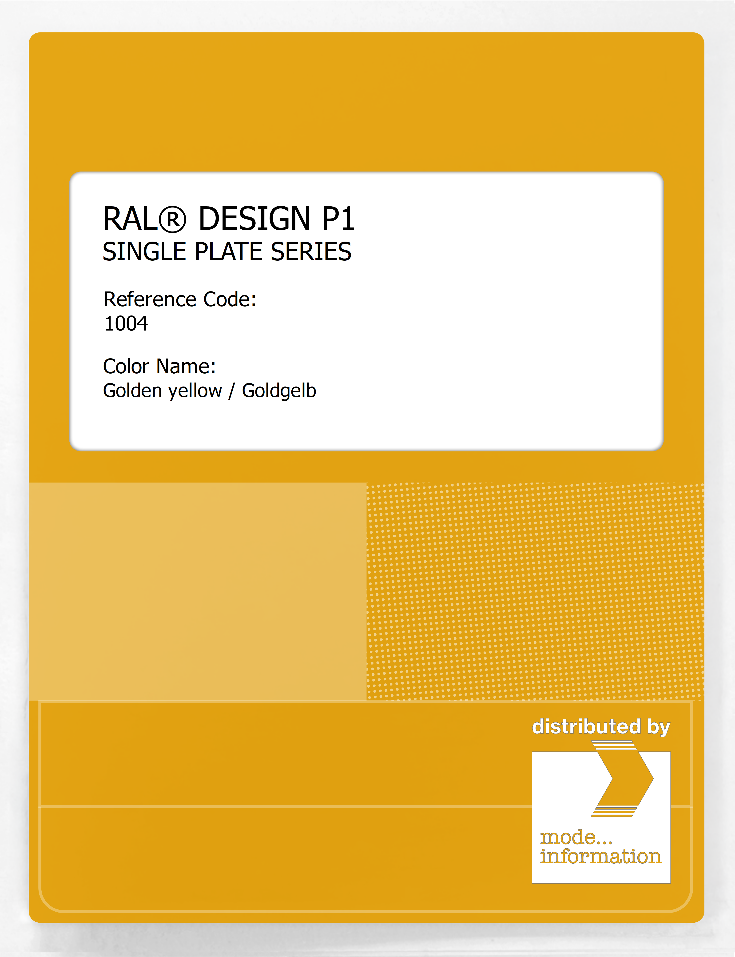 Artikelbild 1 des Artikels “RAL® PLASTICS P1 SINGLE PLATE 1000 SERIES 1004 Golden yellow / Goldgelb “