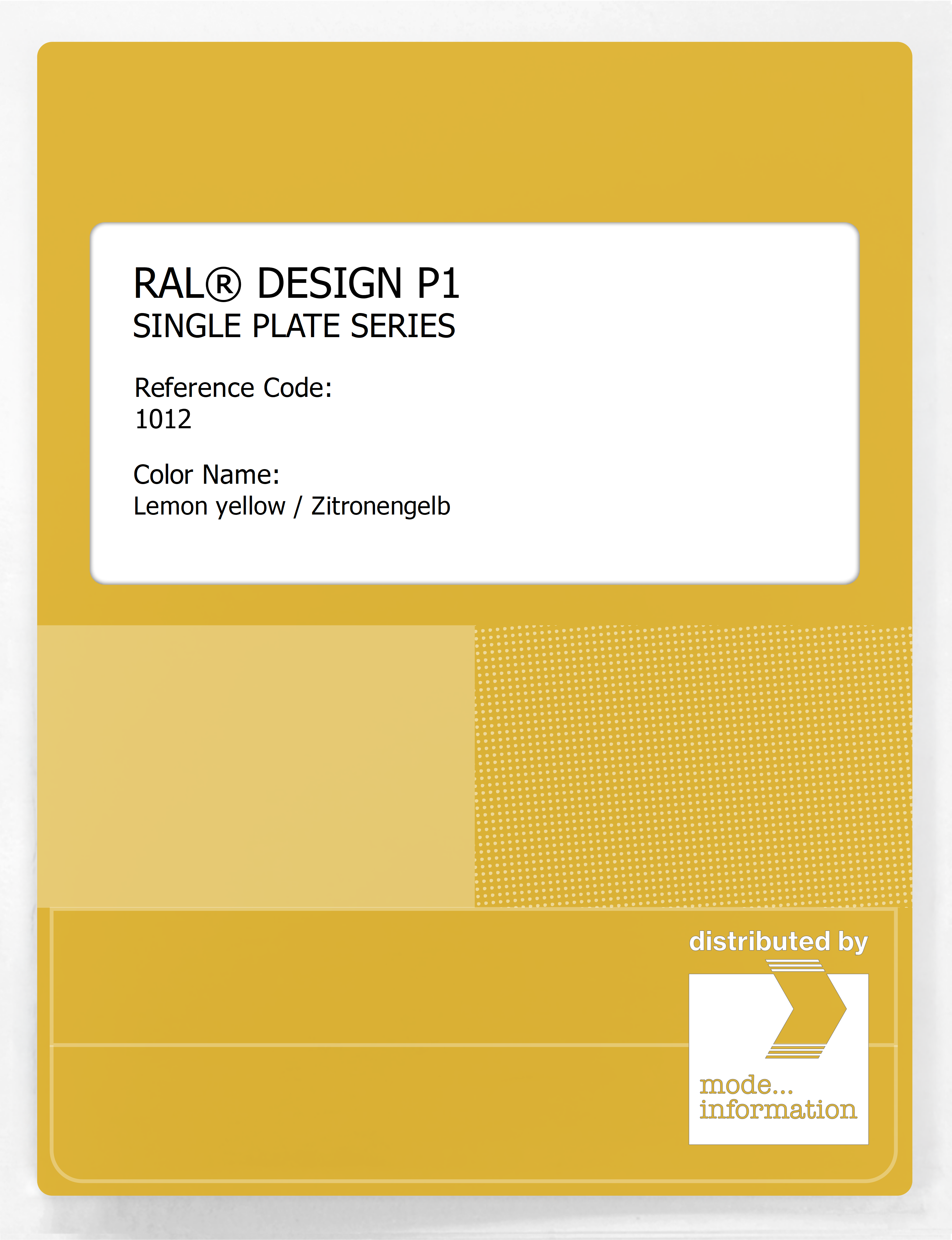 Artikelbild 1 des Artikels “RAL® PLASTICS P1 SINGLE PLATE 1000 SERIES 1012 Lemon yellow / Zitronengelb “