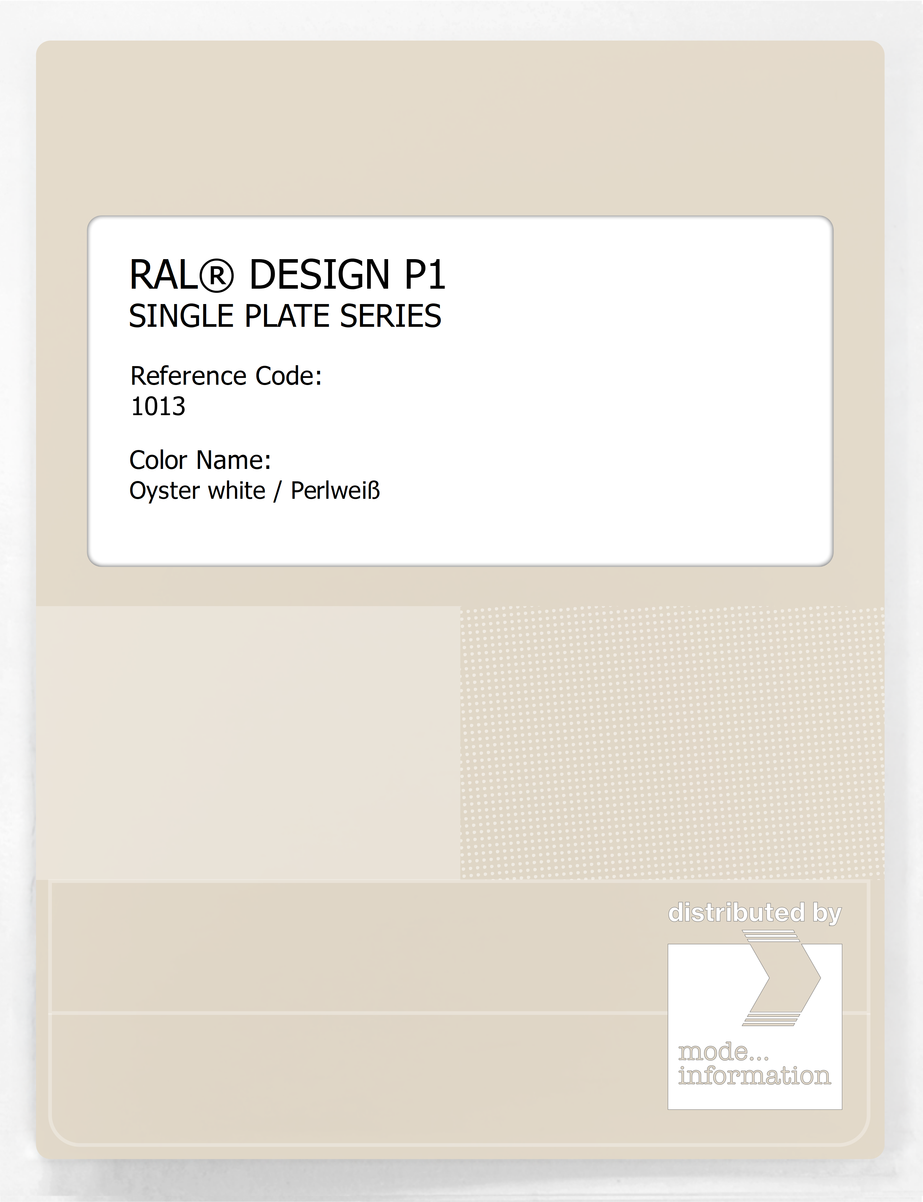 Artikelbild 1 des Artikels “RAL® PLASTICS P1 SINGLE PLATE 1000 SERIES 1013 Oyster white / Perlweiß “