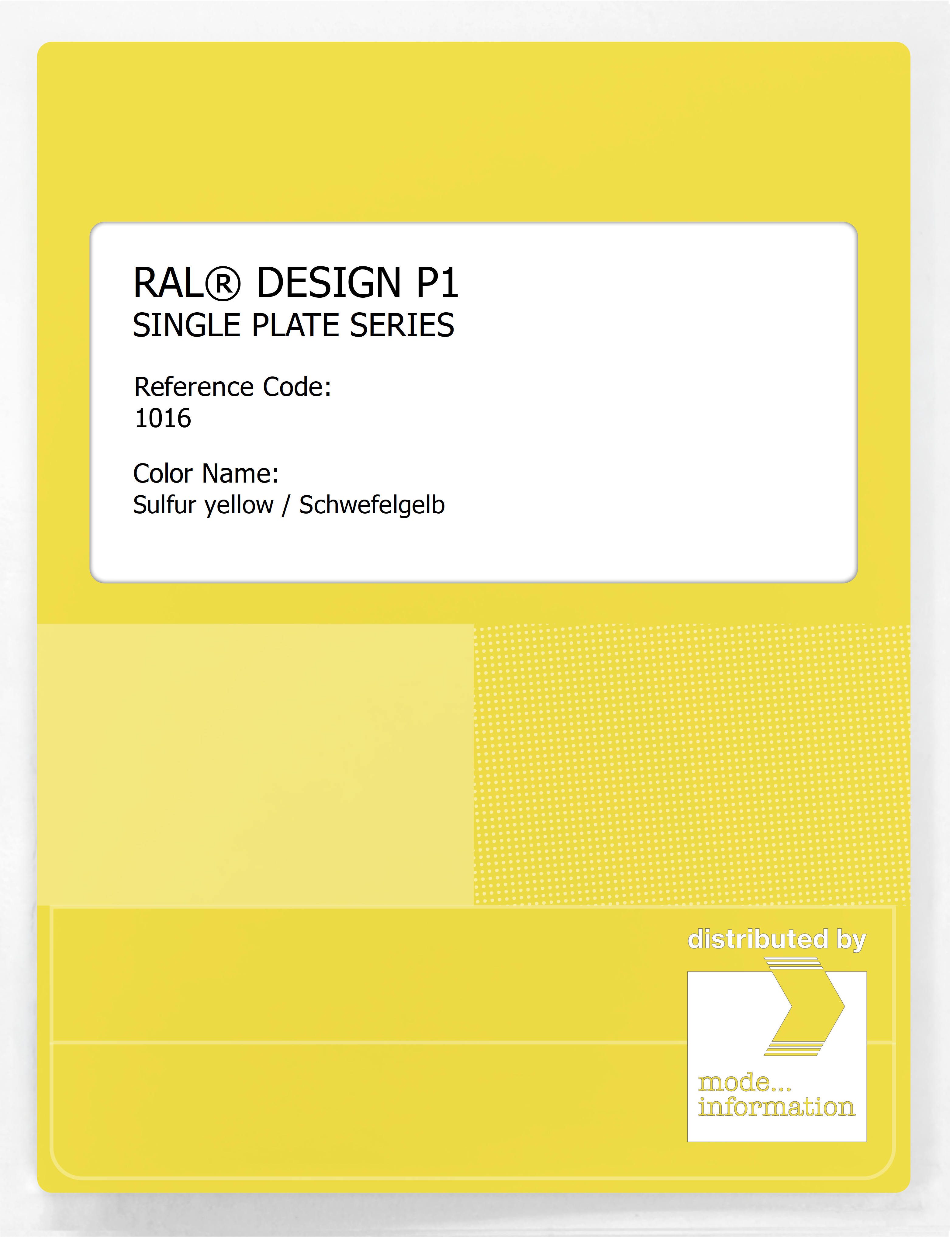 Artikelbild 1 des Artikels “RAL® PLASTICS P1 SINGLE PLATE 1000 SERIES 1016 Sulfur yellow / Schwefelgelb “