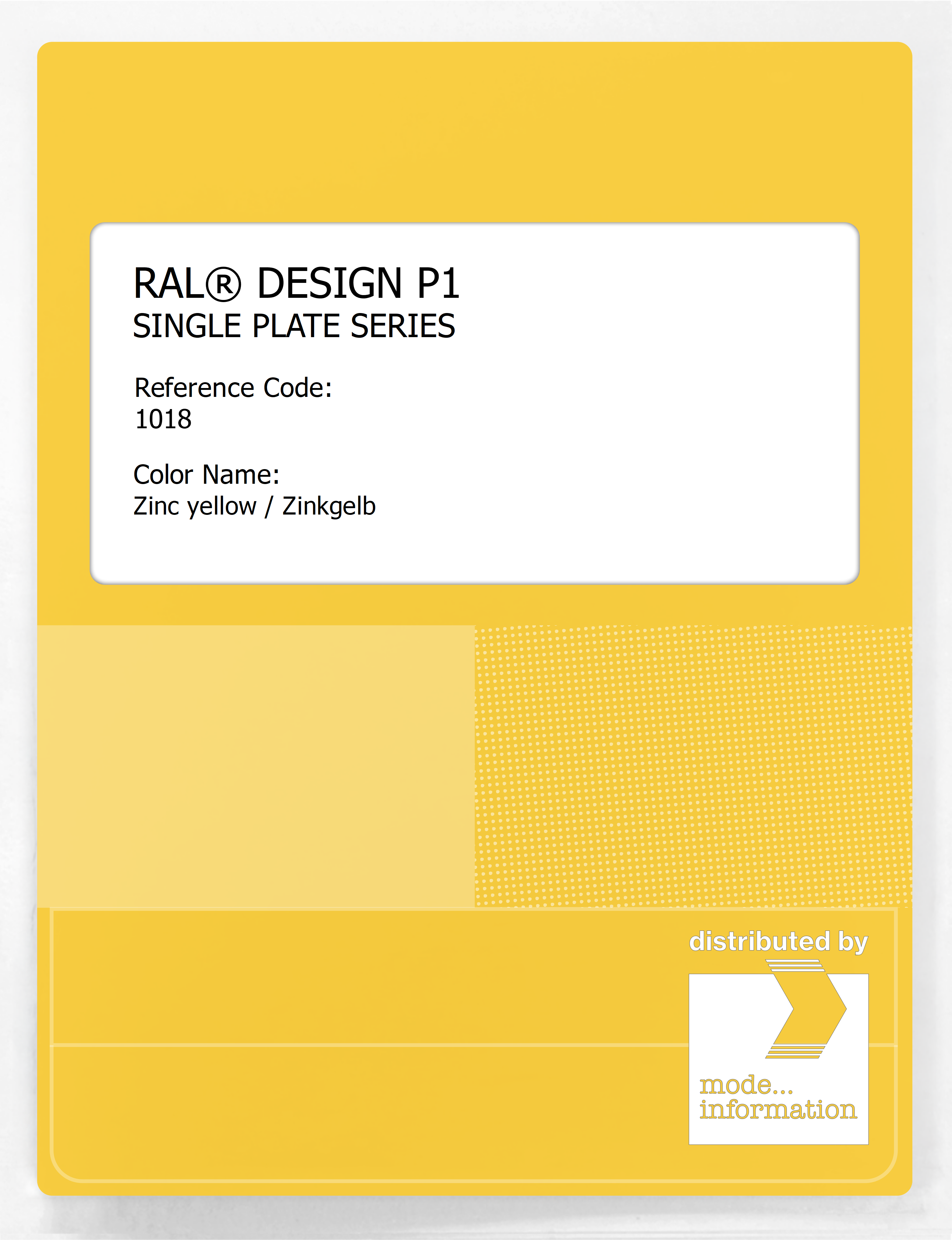 Artikelbild 1 des Artikels “RAL® PLASTICS P1 SINGLE PLATE 1000 SERIES 1018 Zinc yellow / Zinkgelb “