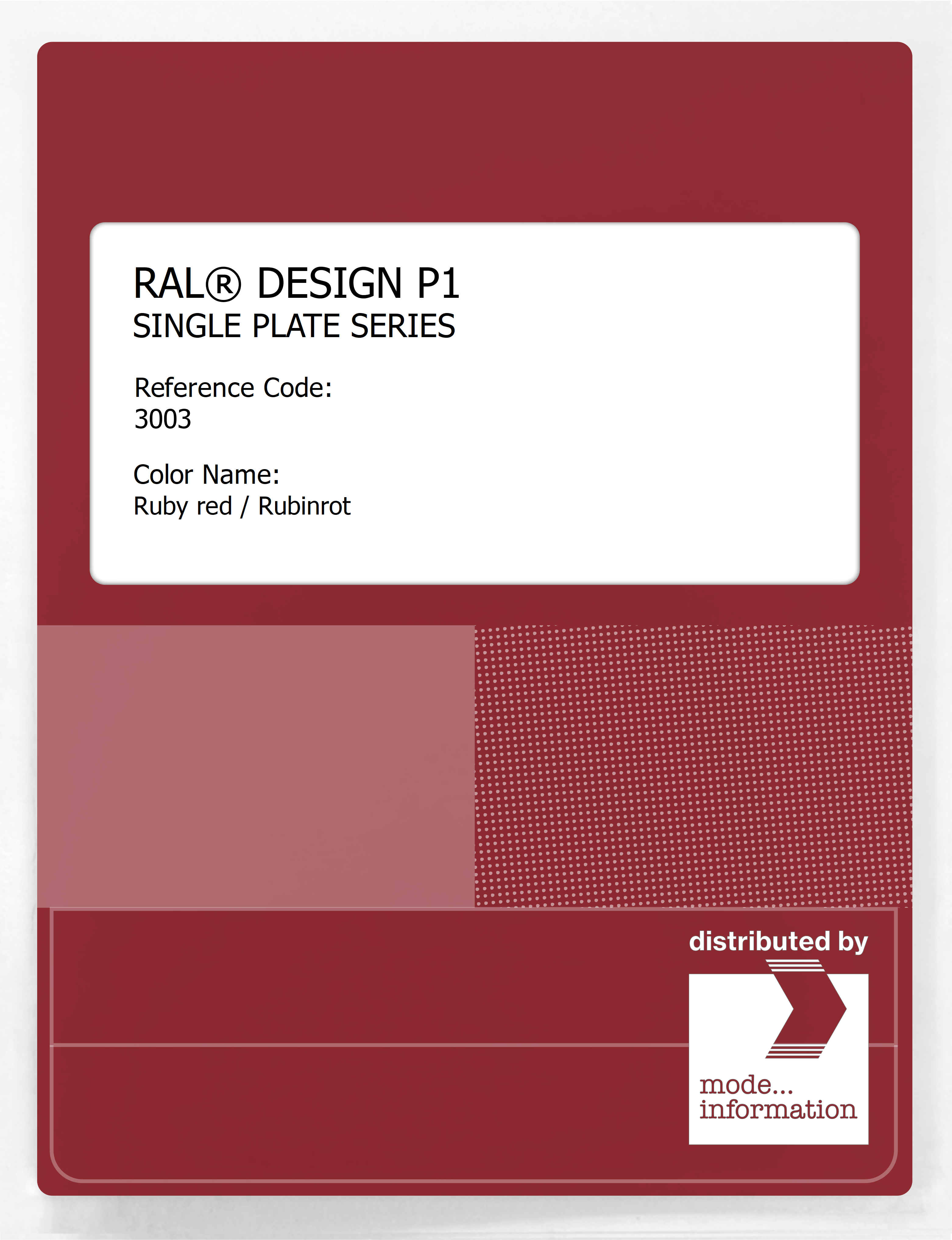 Artikelbild 1 des Artikels “RAL® PLASTICS P1 SINGLE PLATE 3000 SERIES 3003 Ruby red / Rubinrot “