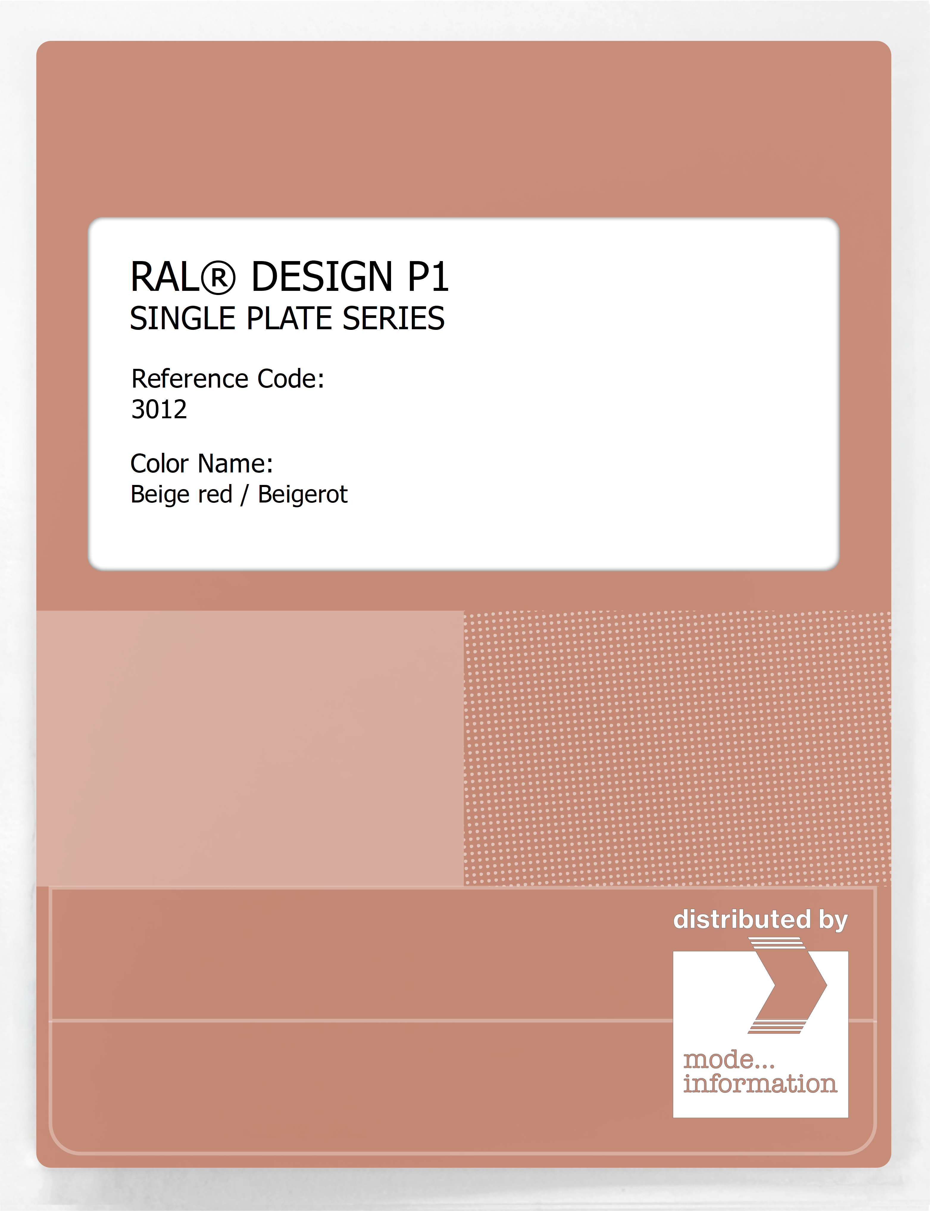 Artikelbild 1 des Artikels “RAL® PLASTICS P1 SINGLE PLATE 3000 SERIES 3012 Beige red / Beigerot “