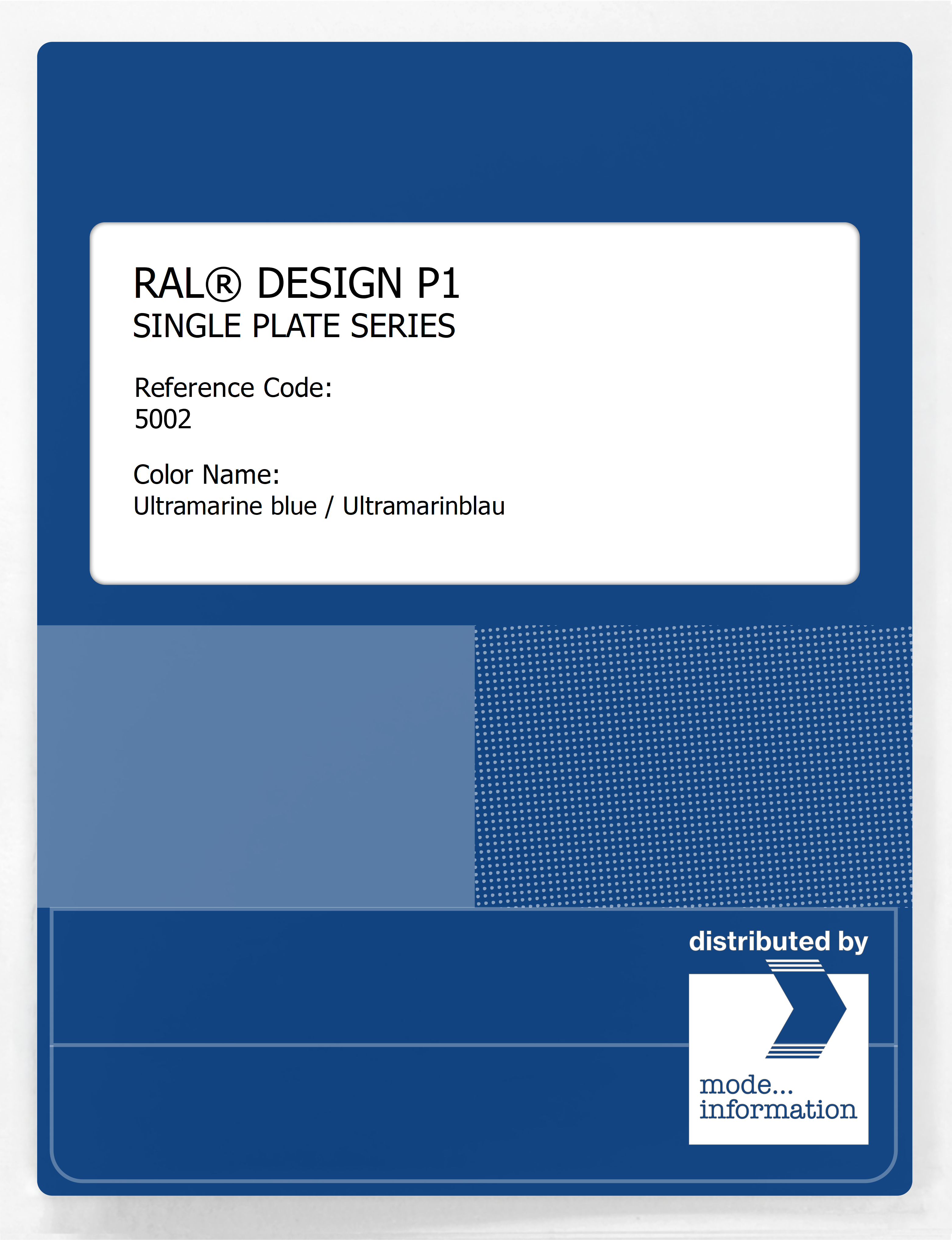 Artikelbild 1 des Artikels “RAL® PLASTICS P1 SINGLE PLATE 5000 SERIES 5002 Ultramarine blue / Ultramarinblau “