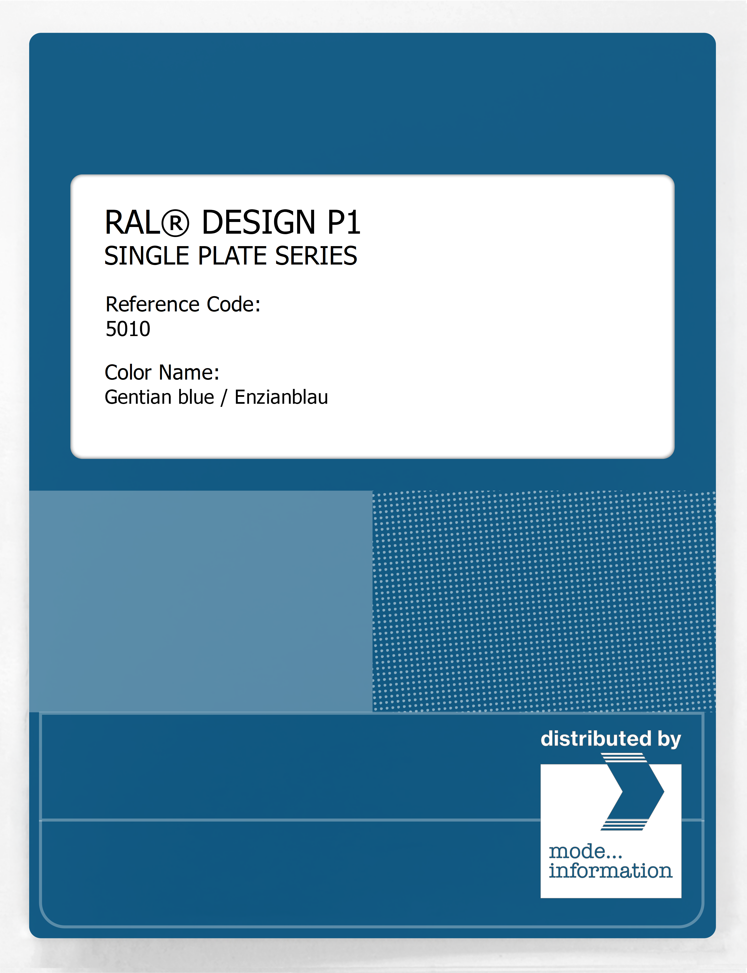 Product image 1 of the product “RAL® PLASTICS P1 SINGLE PLATE 5000 SERIES 5010 Gentian blue / Enzianblau ”