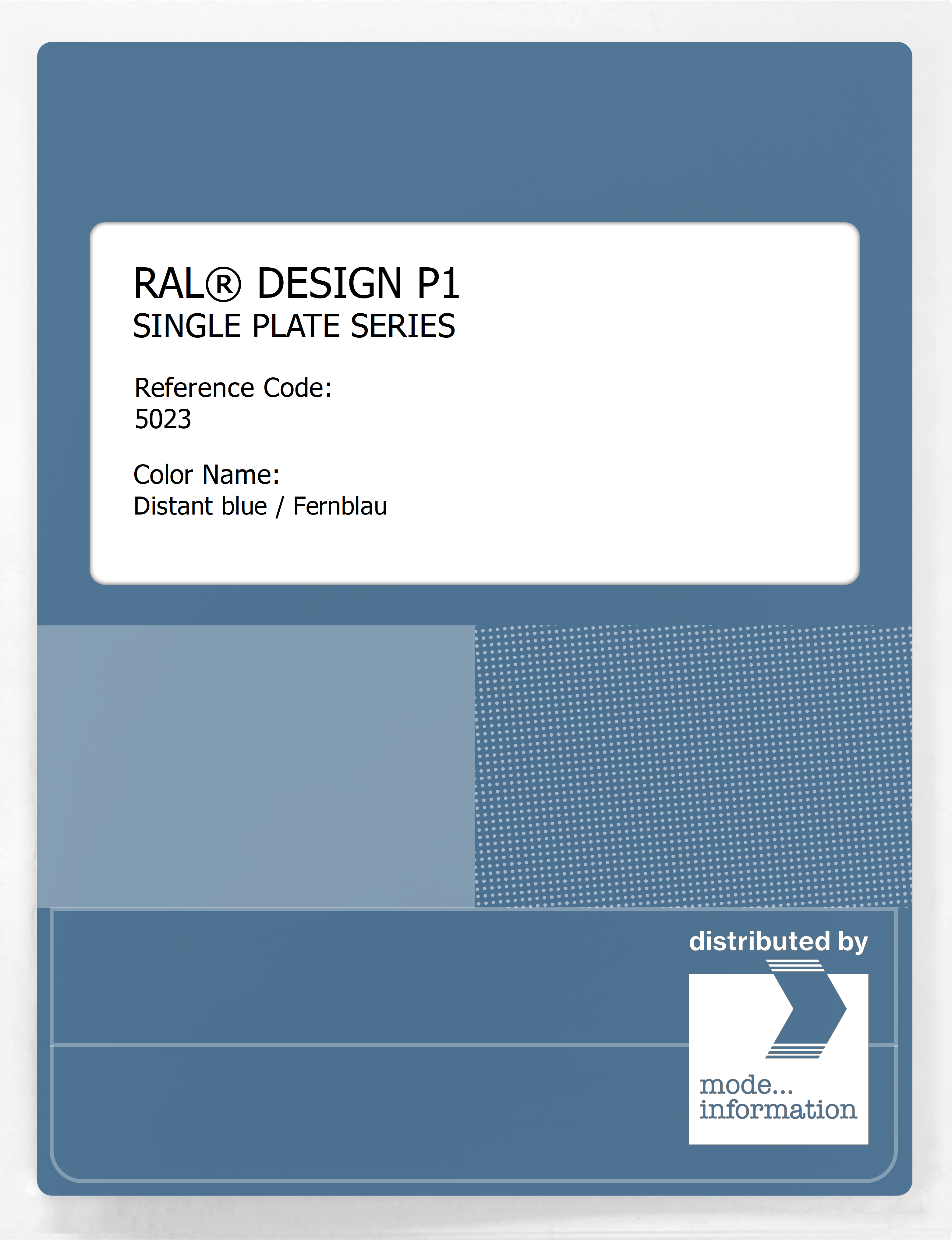 Artikelbild 1 des Artikels “RAL® PLASTICS P1 SINGLE PLATE 5000 SERIES 5023 Distant blue / Fernblau “