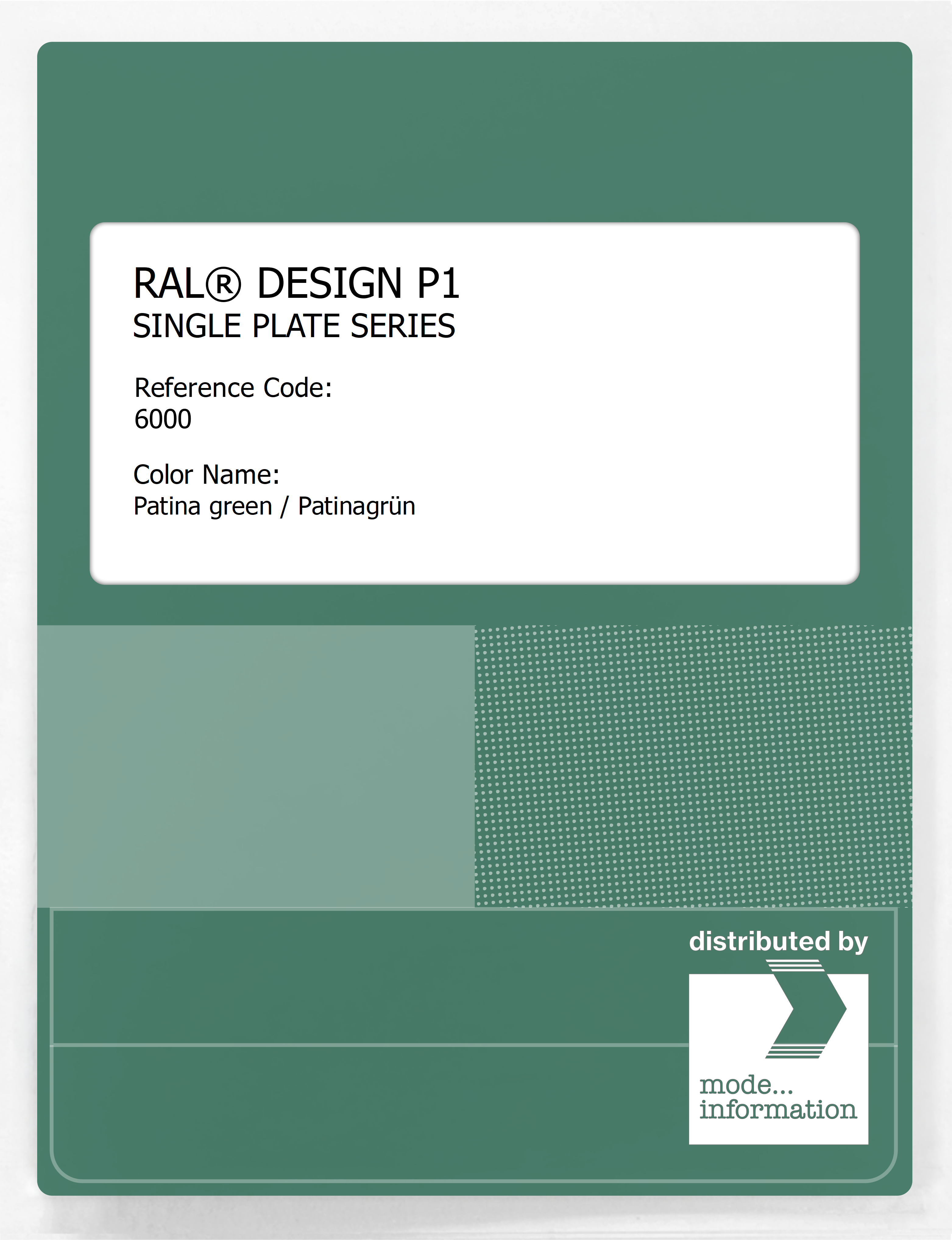 Artikelbild 1 des Artikels “RAL® PLASTICS P1 SINGLE PLATE 6000 SERIES 6000 Patina green / Patinagrün “