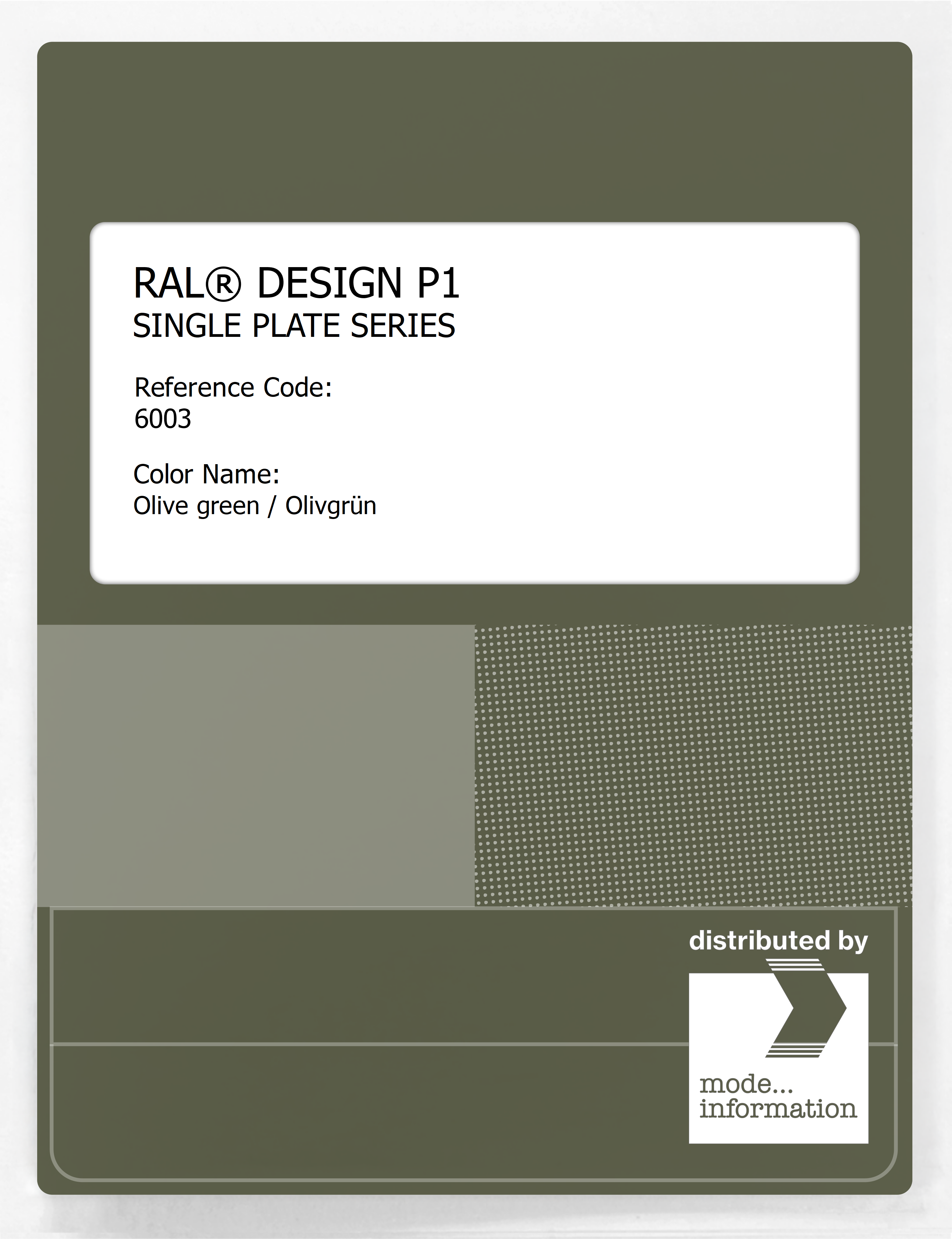 Artikelbild 1 des Artikels “RAL® PLASTICS P1 SINGLE PLATE 6000 SERIES 6003 Olive green / Olivgrün “