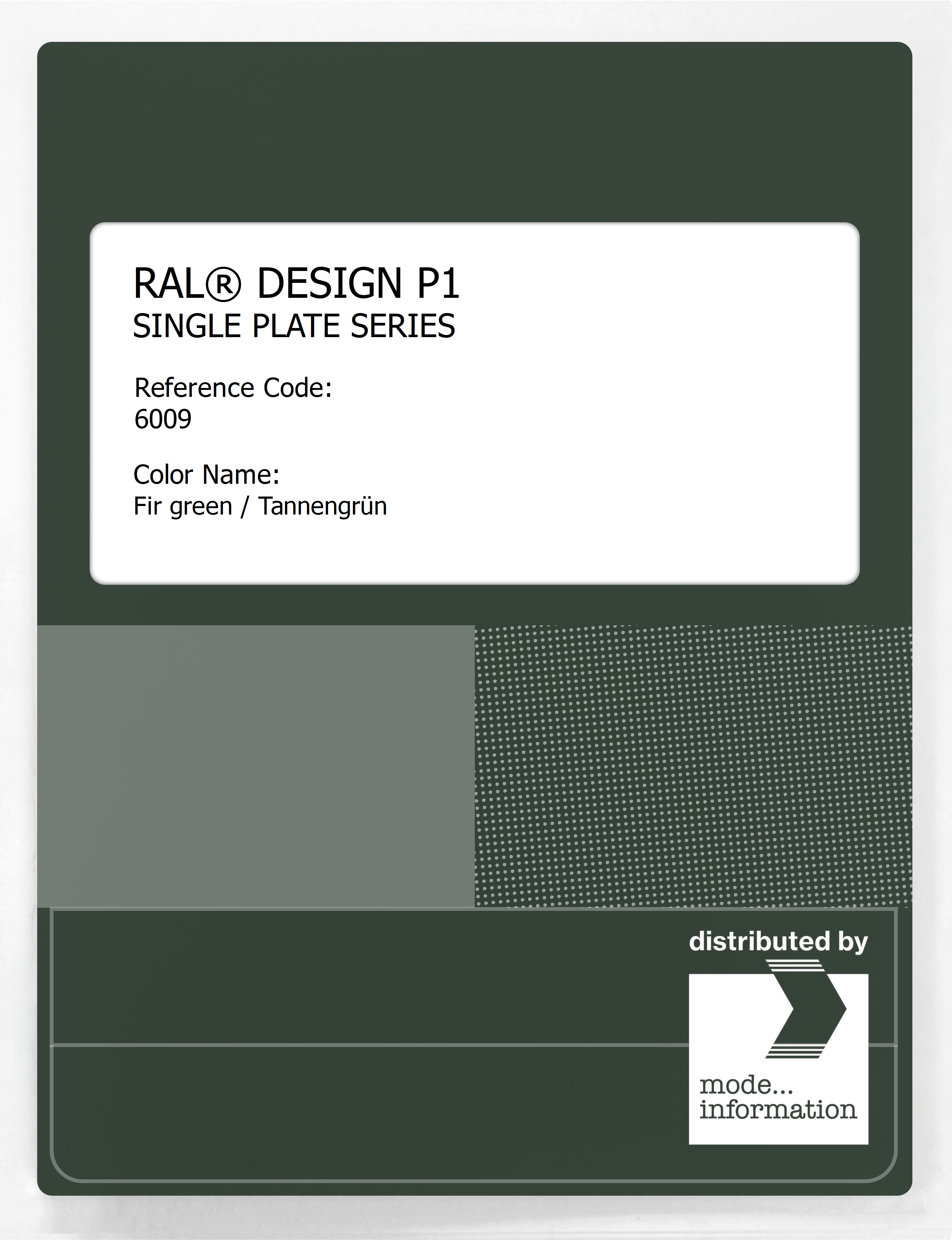 Artikelbild 1 des Artikels “RAL® PLASTICS P1 SINGLE PLATE 6000 SERIES 6009 Fir green / Tannengrün “