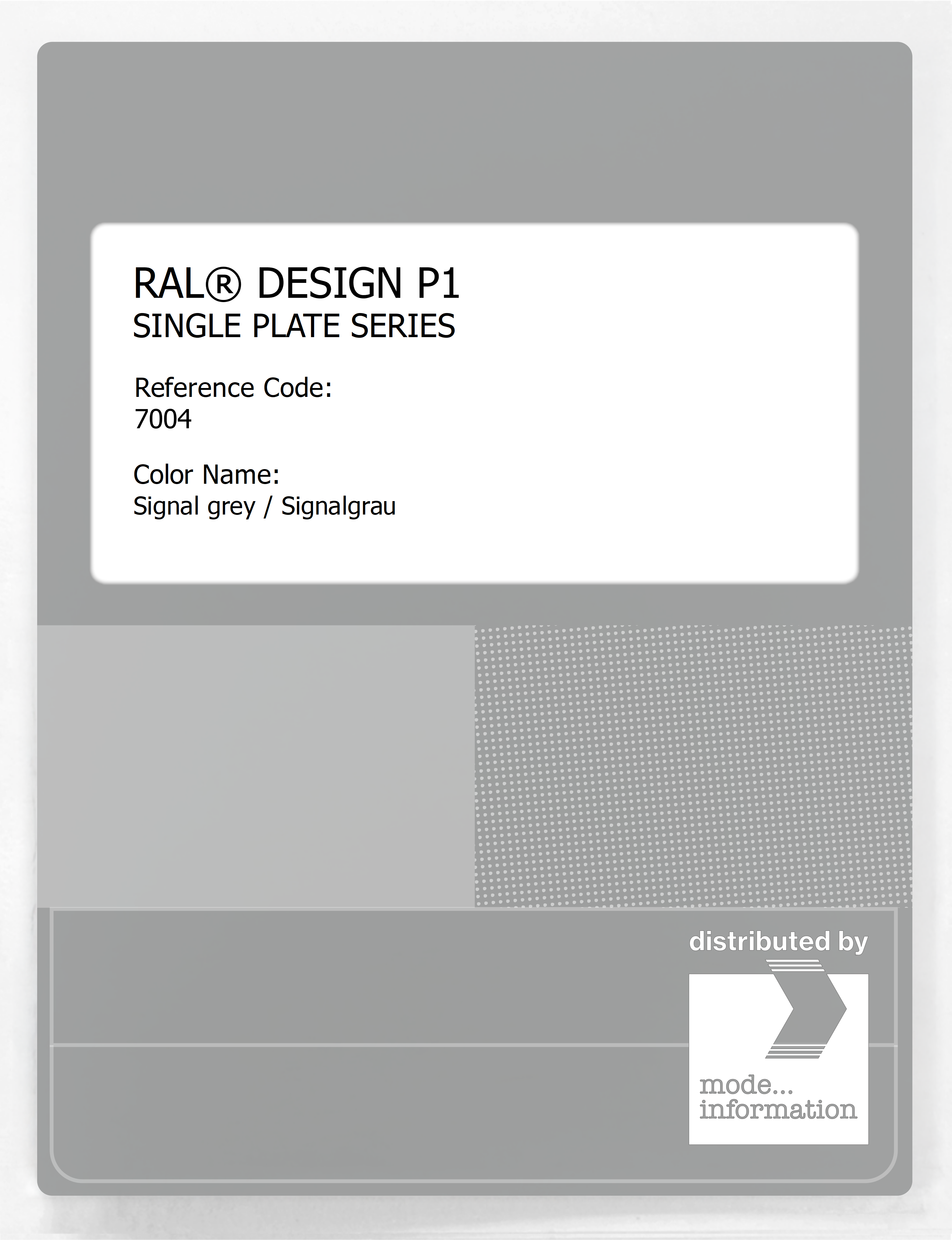 Artikelbild 1 des Artikels “RAL® PLASTICS P1 SINGLE PLATE 7000 SERIES 7004 Signal grey / Signalgrau “