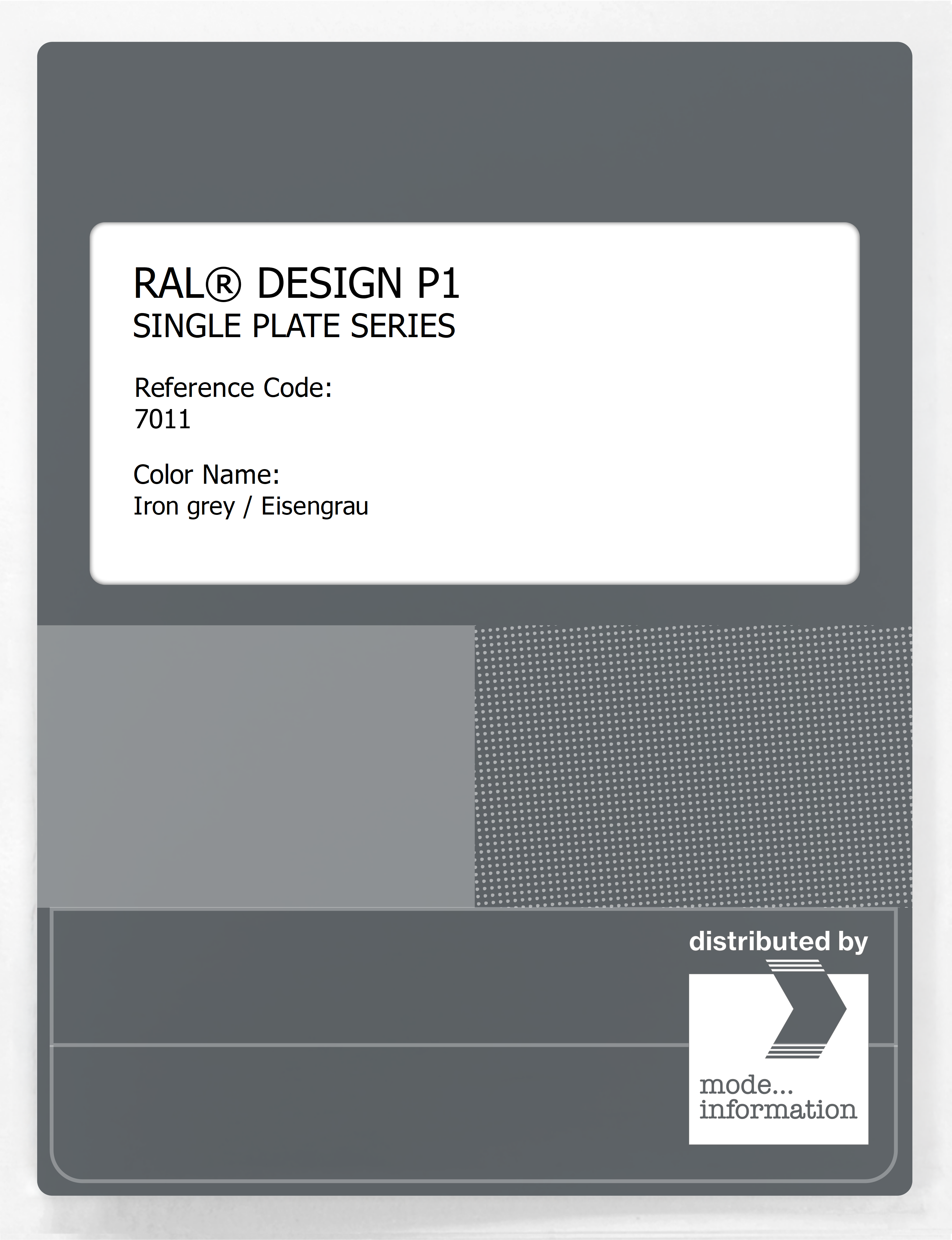 Artikelbild 1 des Artikels “RAL® PLASTICS P1 SINGLE PLATE 7000 SERIES 7011 Iron grey / Eisengrau “