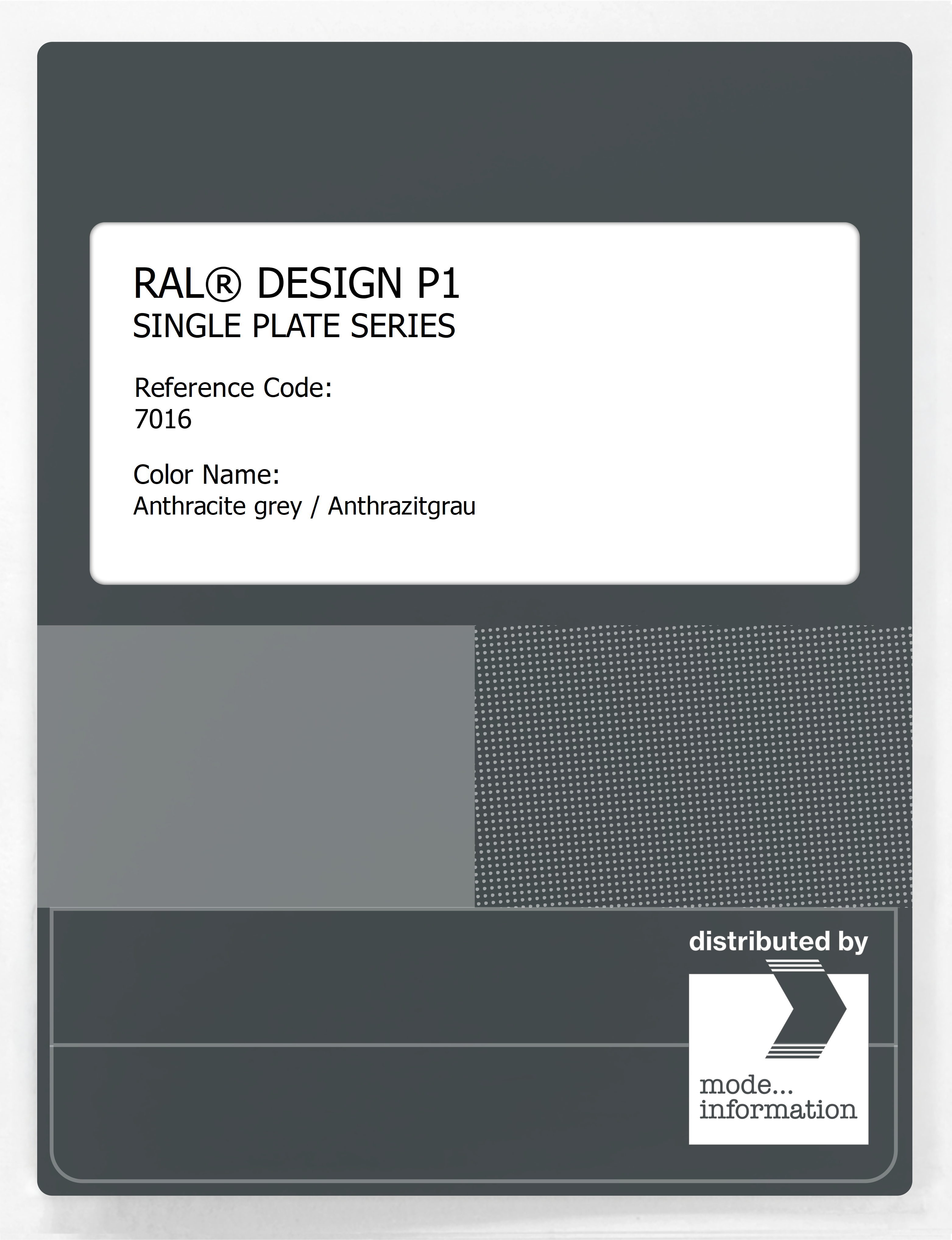 Artikelbild 1 des Artikels “RAL® PLASTICS P1 SINGLE PLATE 7000 SERIES 7016 Anthracite grey / Anthrazitgrau “