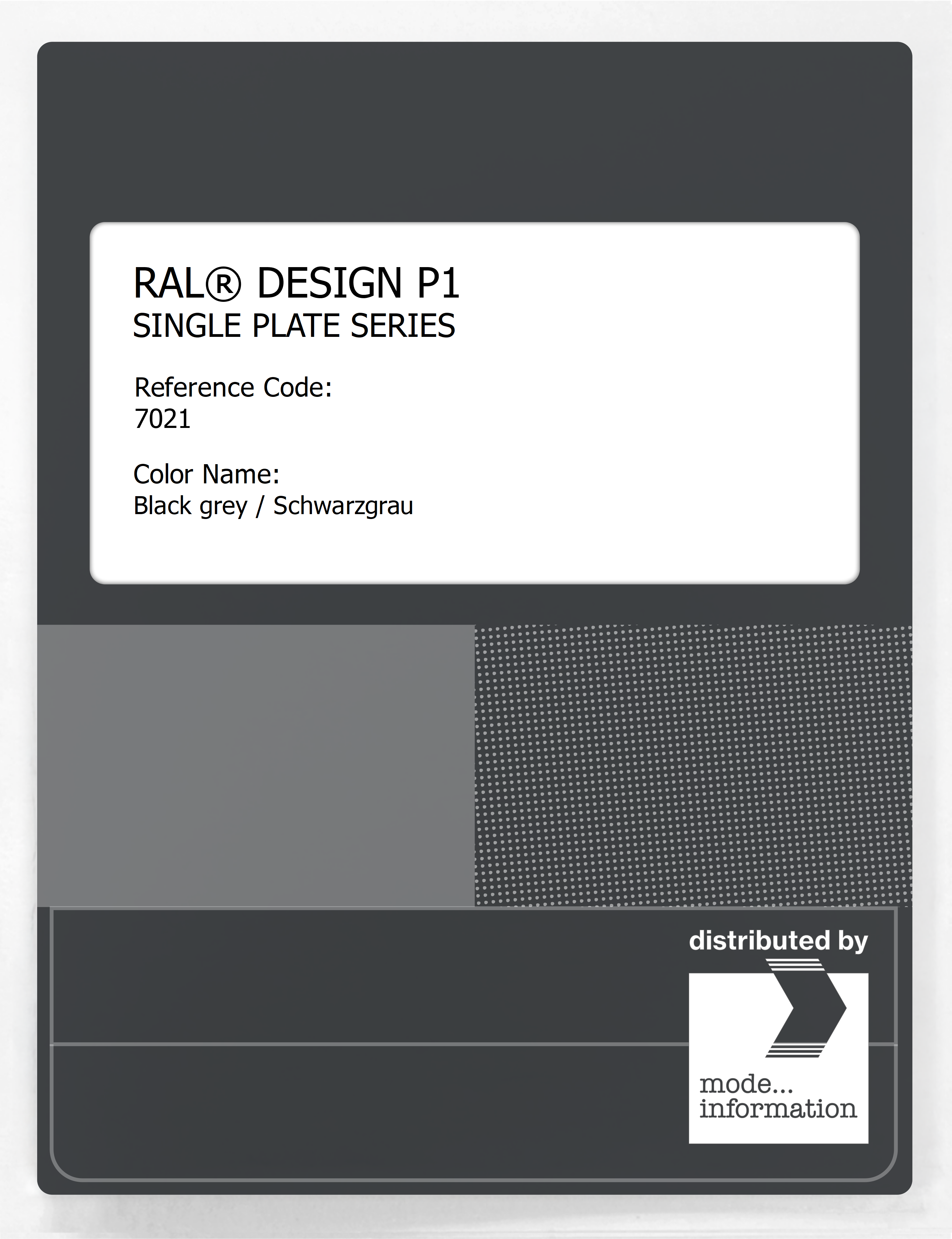 Artikelbild 1 des Artikels “RAL® PLASTICS P1 SINGLE PLATE 7000 SERIES 7021 Black grey / Schwarzgrau “