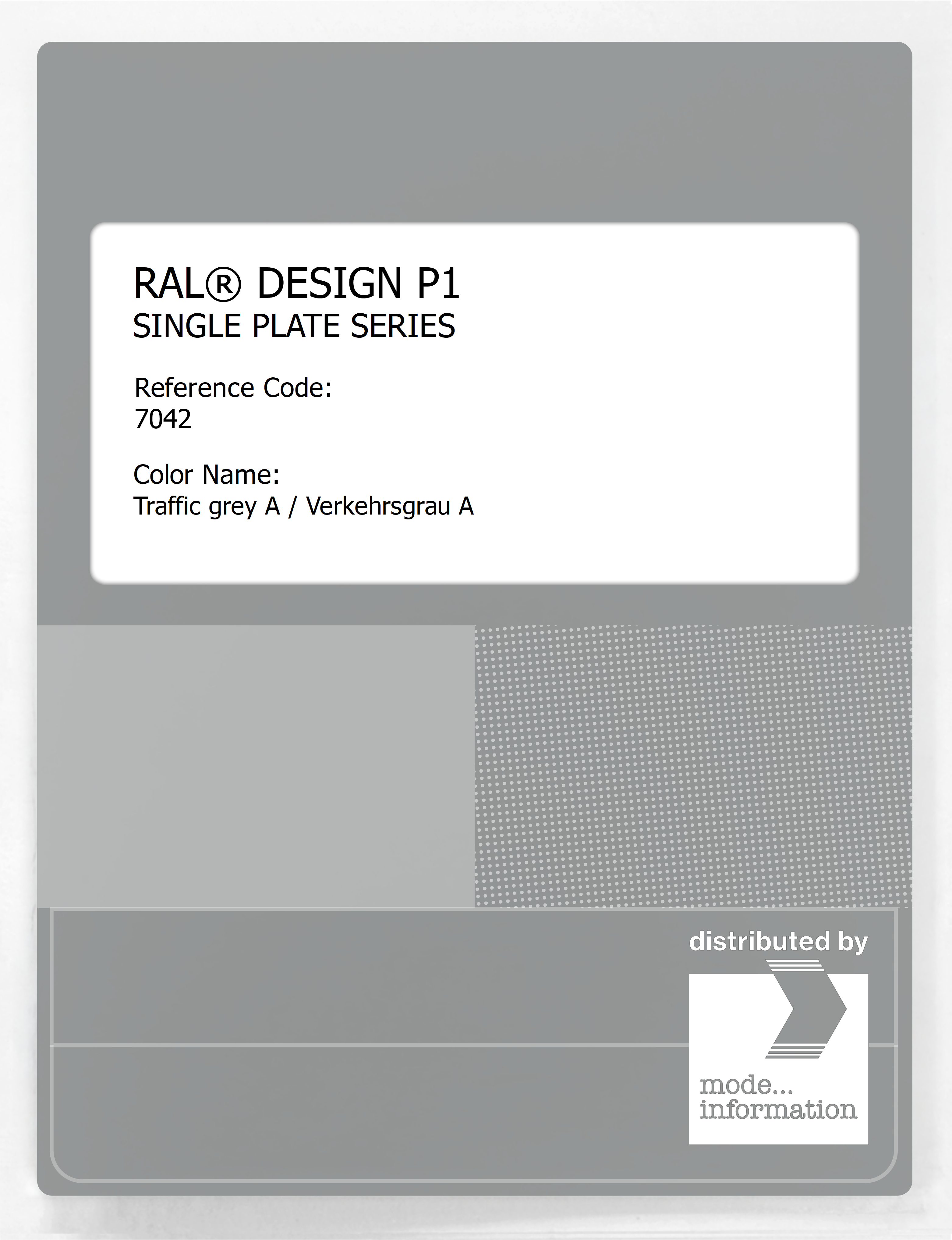 Artikelbild 1 des Artikels “RAL® PLASTICS P1 SINGLE PLATE 7000 SERIES 7042 Traffic grey A / Verkehrsgrau A “