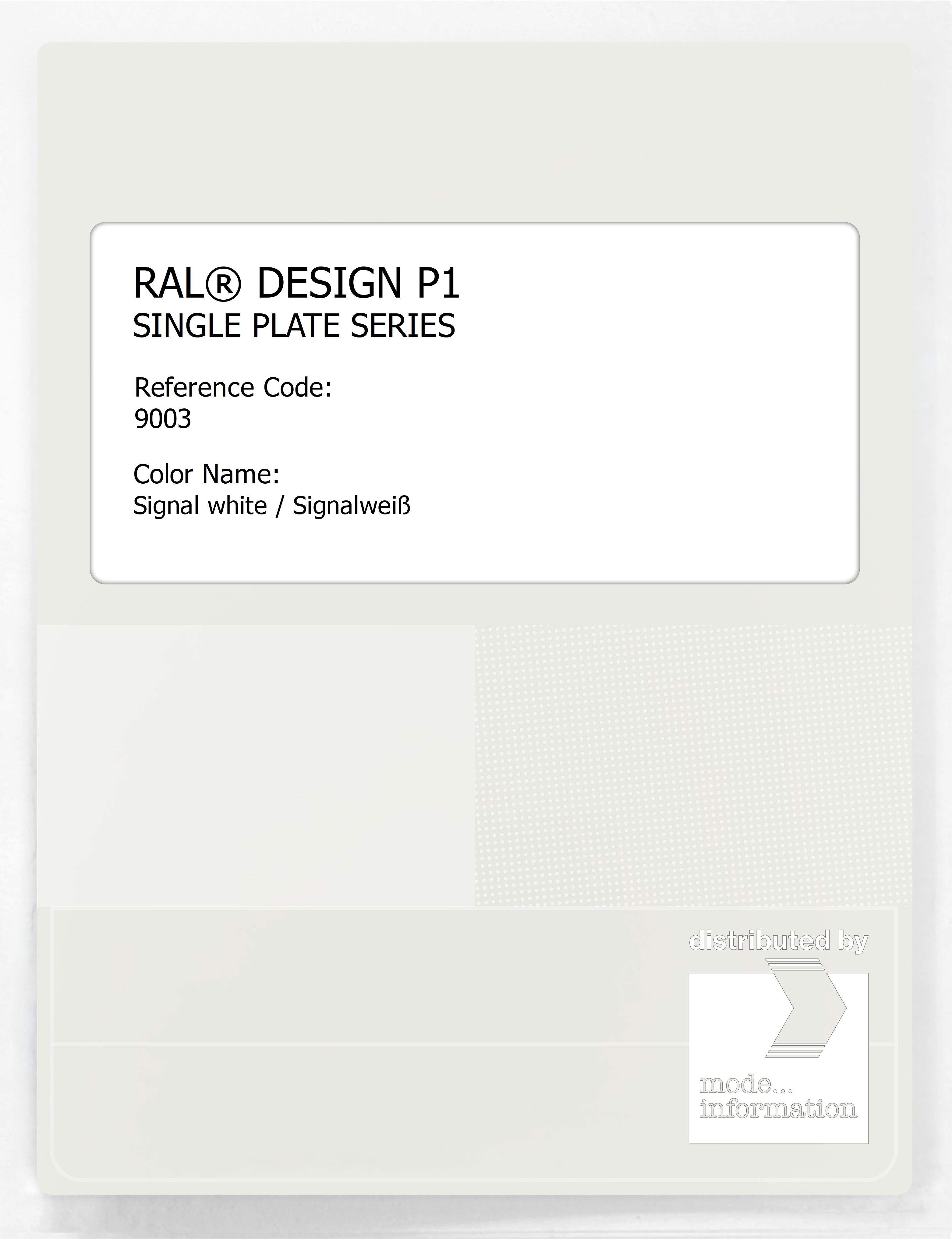 Artikelbild 1 des Artikels “RAL® PLASTICS P1 SINGLE PLATE 9000 SERIES 9003 Signal white / Signalweiß “