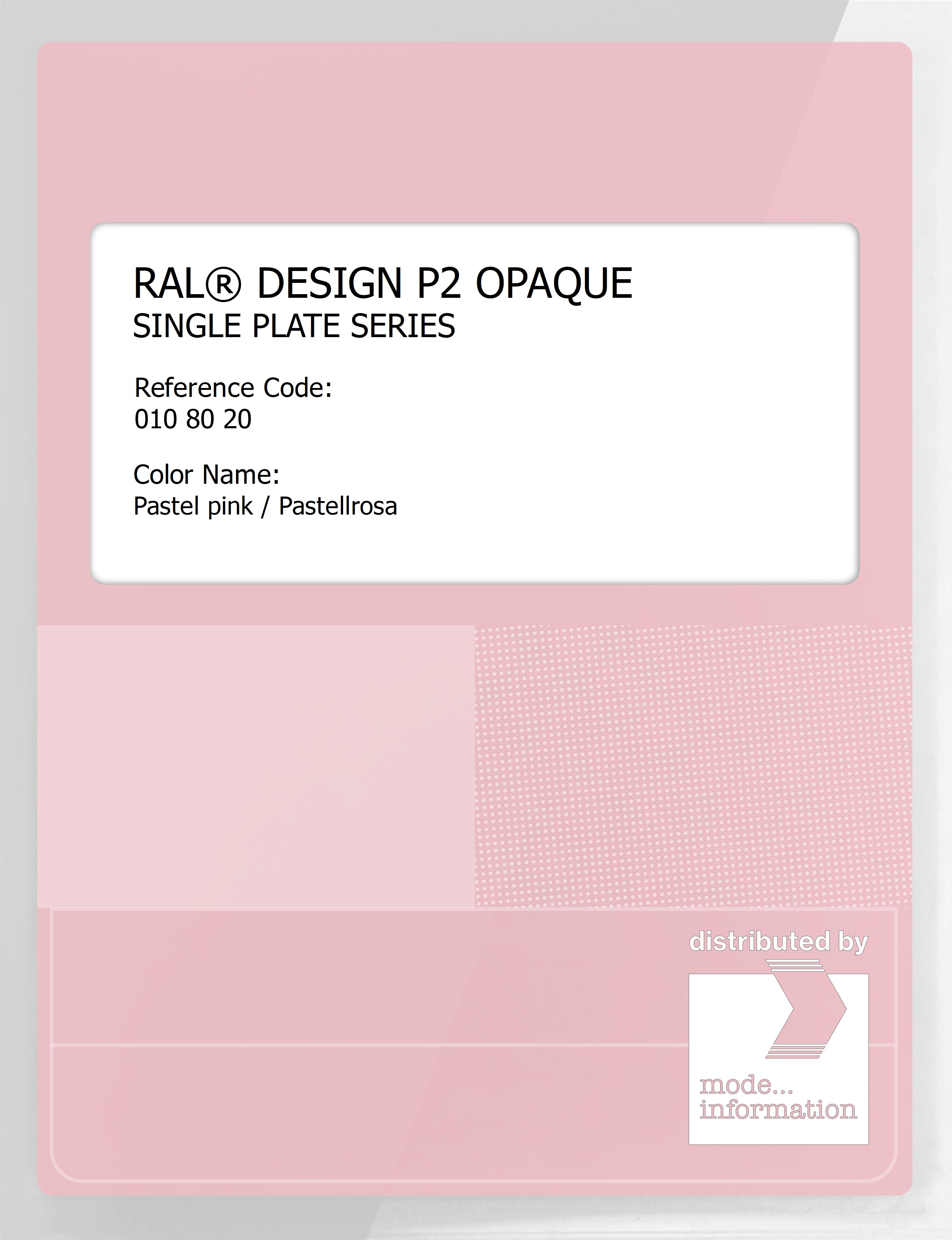Artikelbild 1 des Artikels “RAL® PLASTICS P2 OPAQUE SINGLE PLATE 010 80 20 Pastel pink / Pastellrosa “