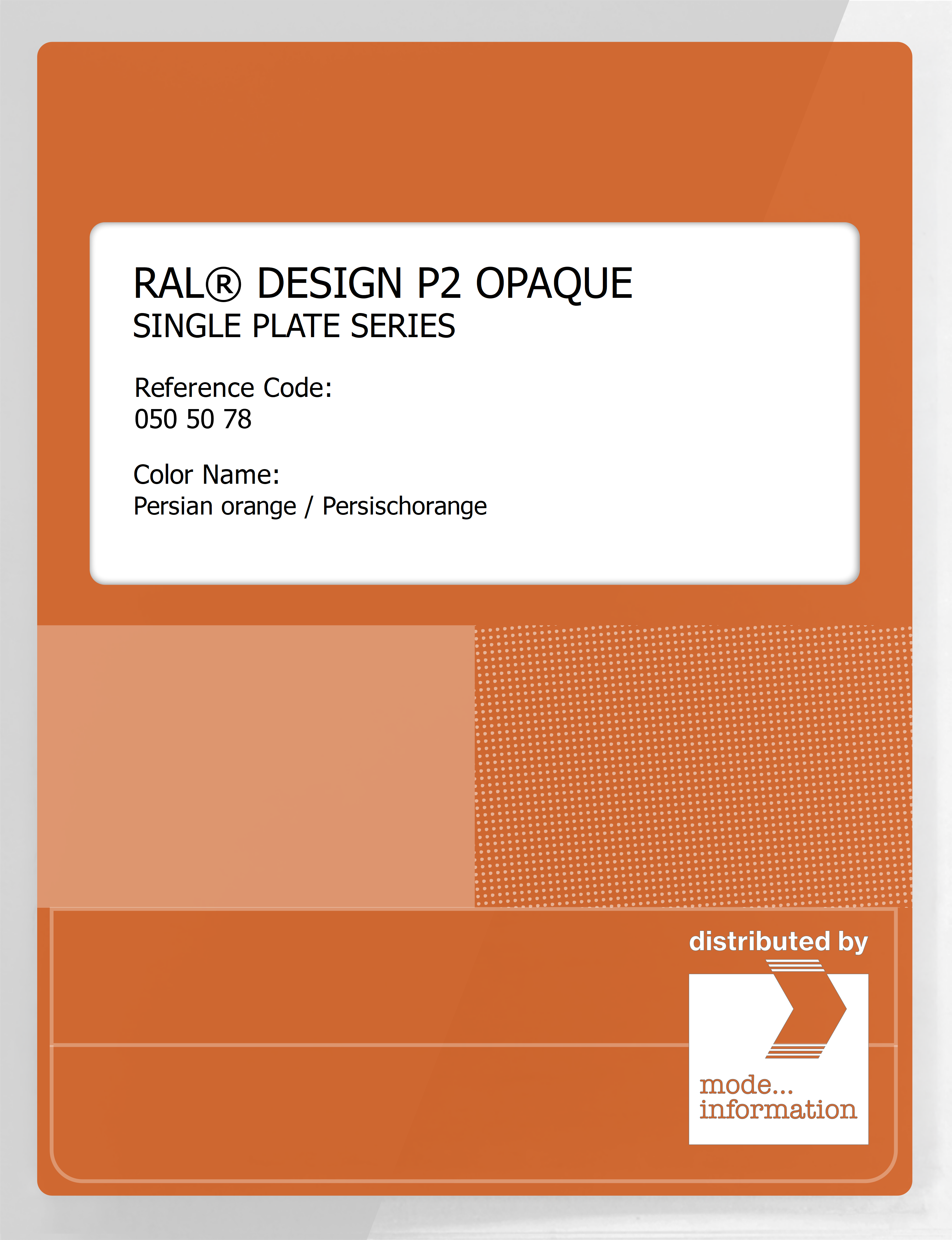 Artikelbild 1 des Artikels “RAL® PLASTICS P2 OPAQUE SINGLE PLATE 050 50 78 Persian orange / Persischorange “