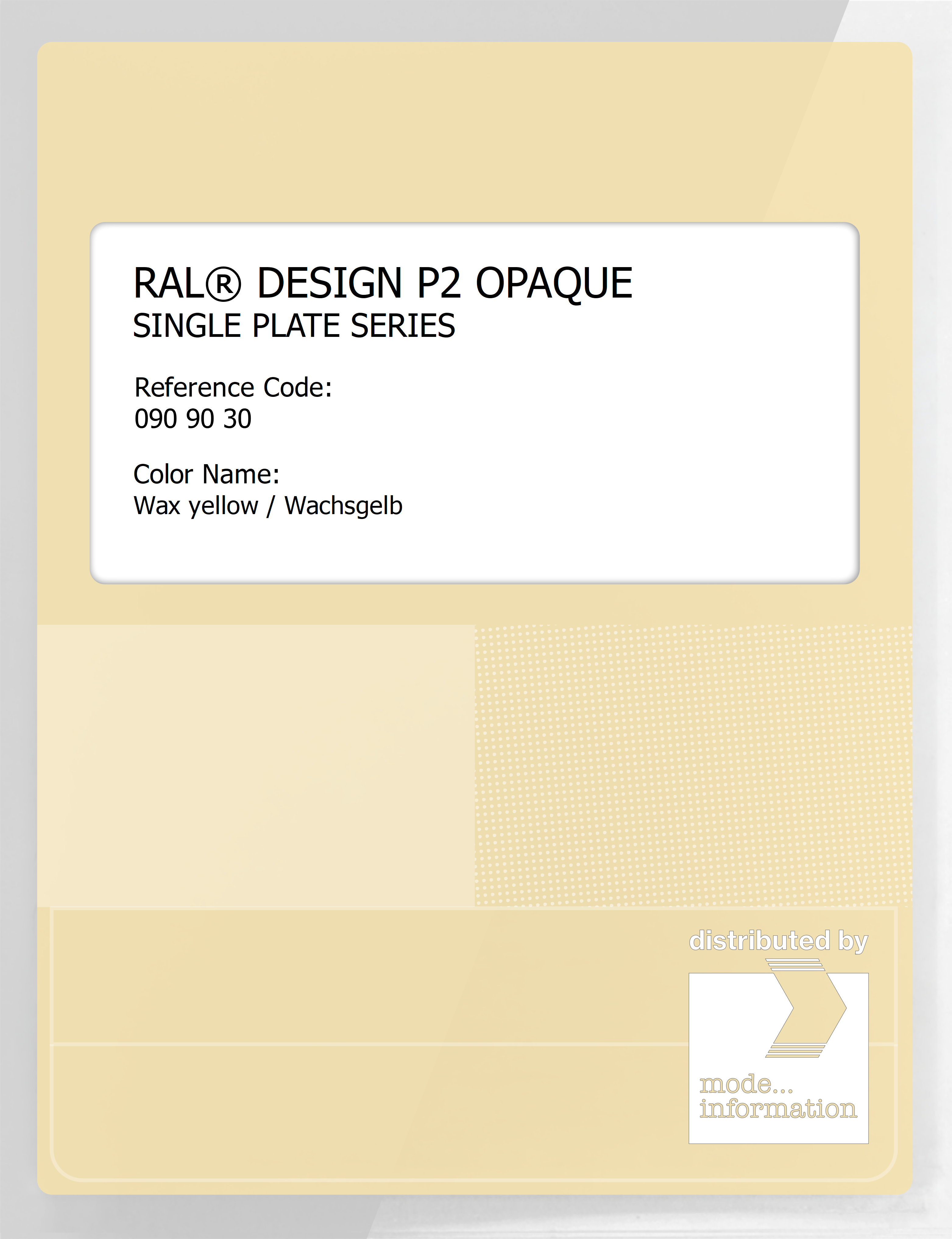 Artikelbild 1 des Artikels “RAL® PLASTICS P2 OPAQUE SINGLE PLATE 090 90 30 Wax yellow / Wachsgelb “