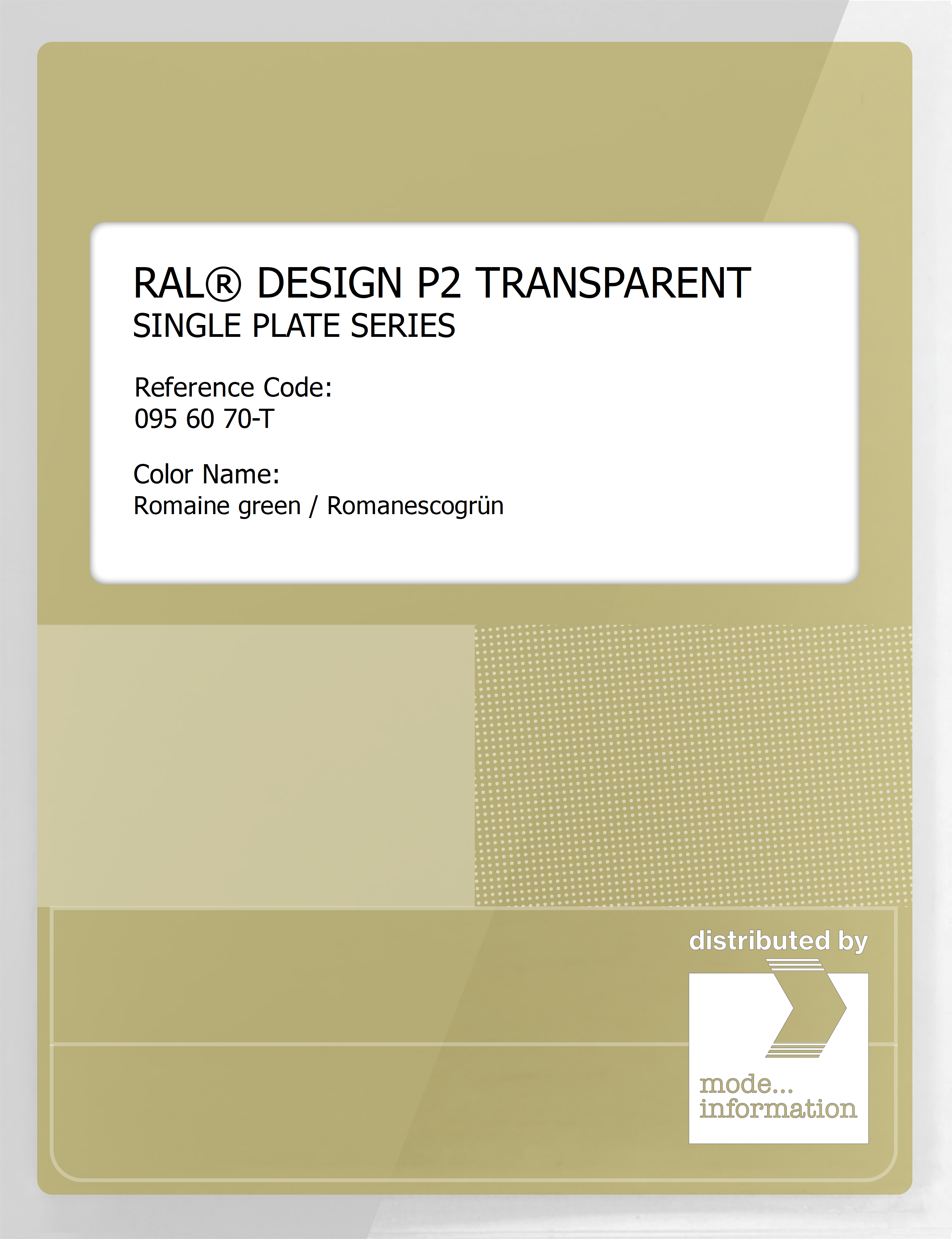 Artikelbild 1 des Artikels “RAL® PLASTICS P2 OPAQUE SINGLE PLATE 095 60 70 TRANSPARENT Romaine green / Romanescogrün “